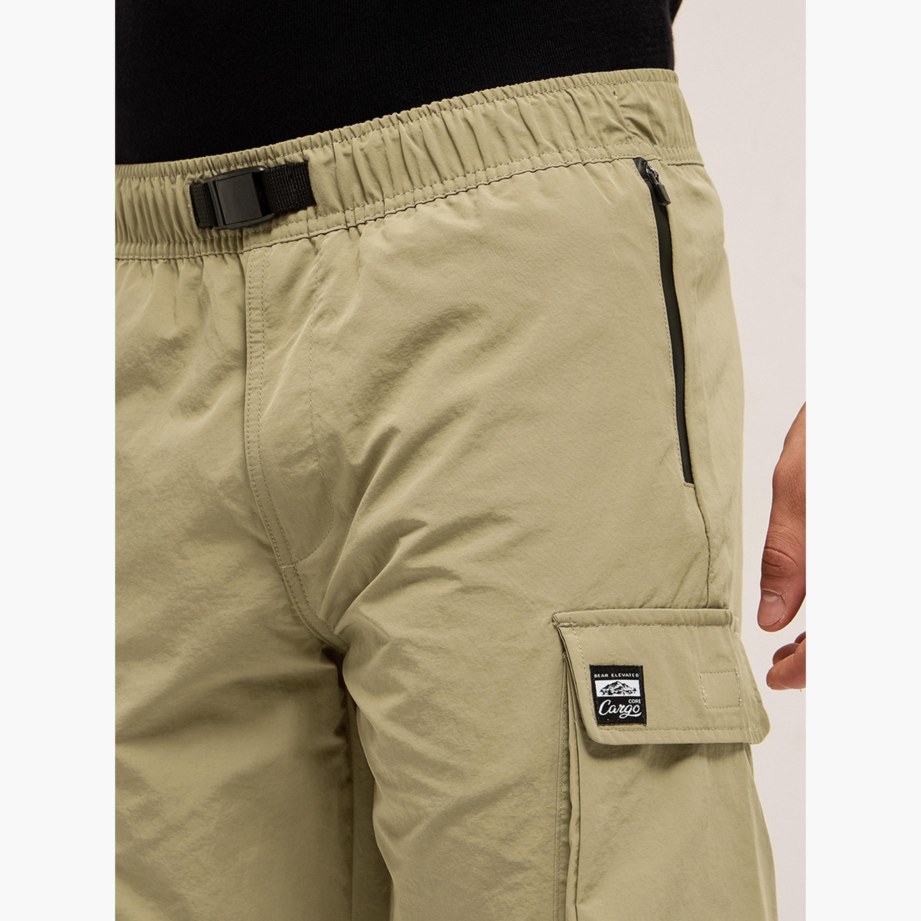The Bear House X Styli Men Solid Comfort Fit Cargo Shorts-men-clothing-bottoms-shorts-image-3