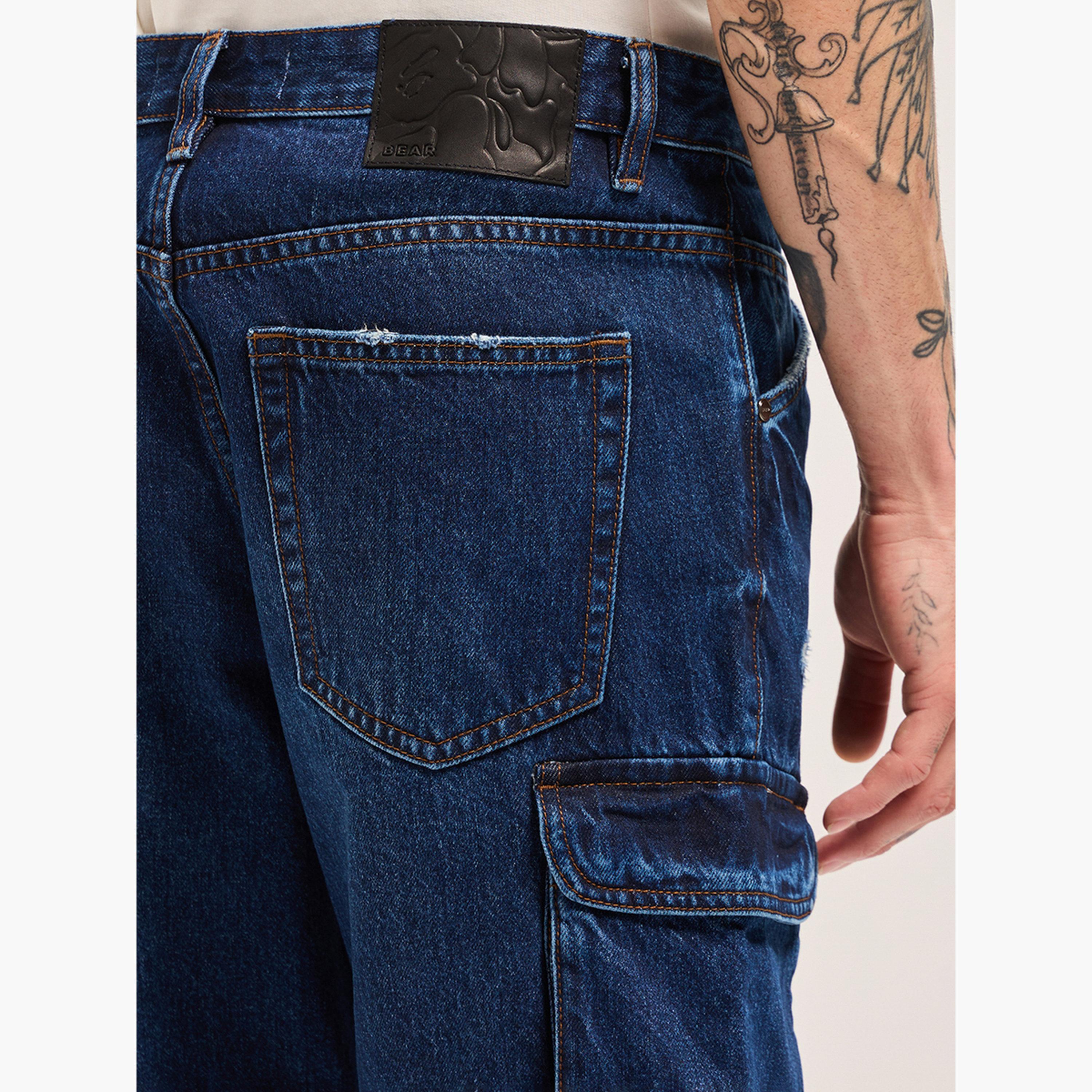 شورت دنيم قطن قصة واسعة باغي-men-clothing-bottoms-shorts-image-3