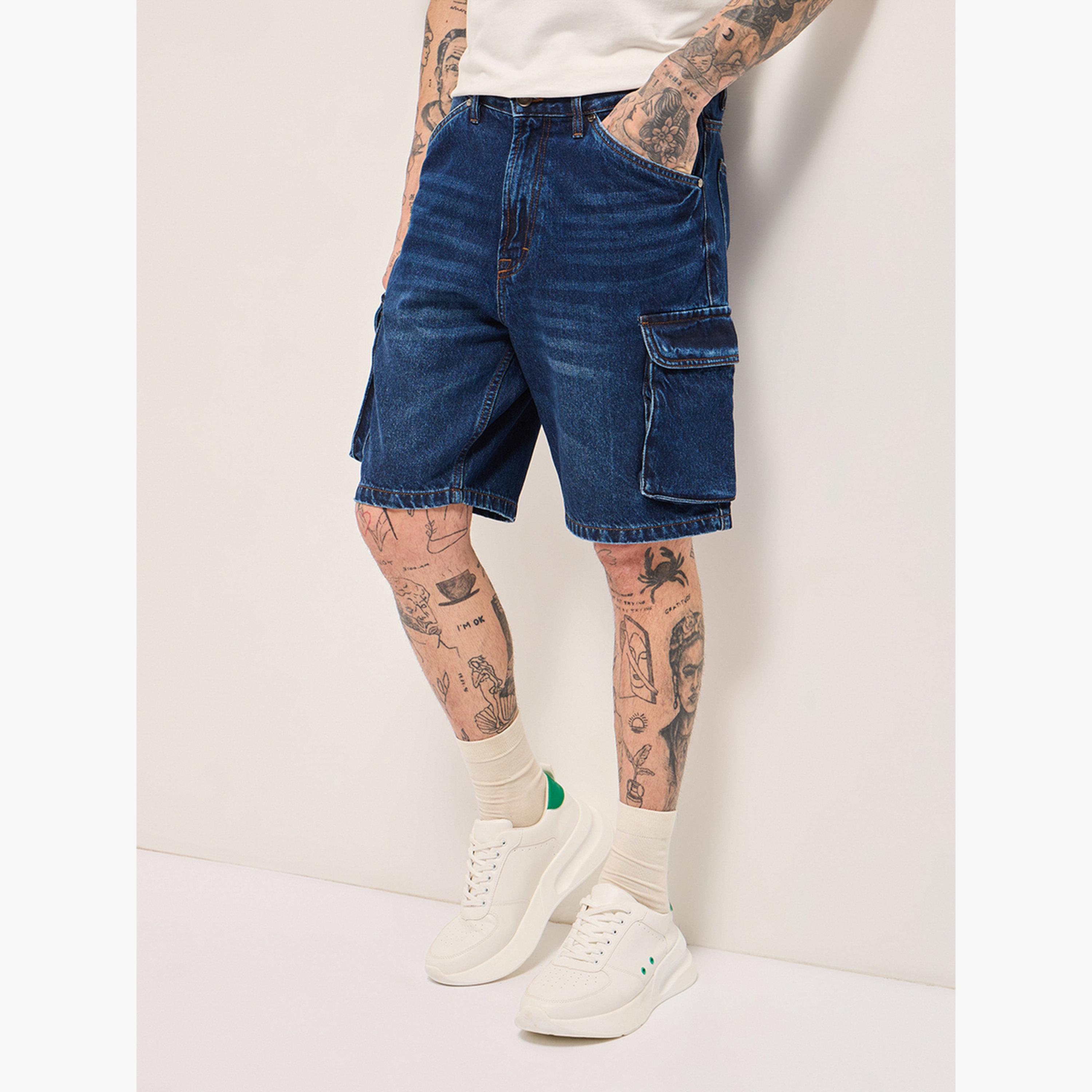 The Bear House X Styli Men Cotton Baggy Fit Denim Shorts-men-clothing-bottoms-shorts-image-6