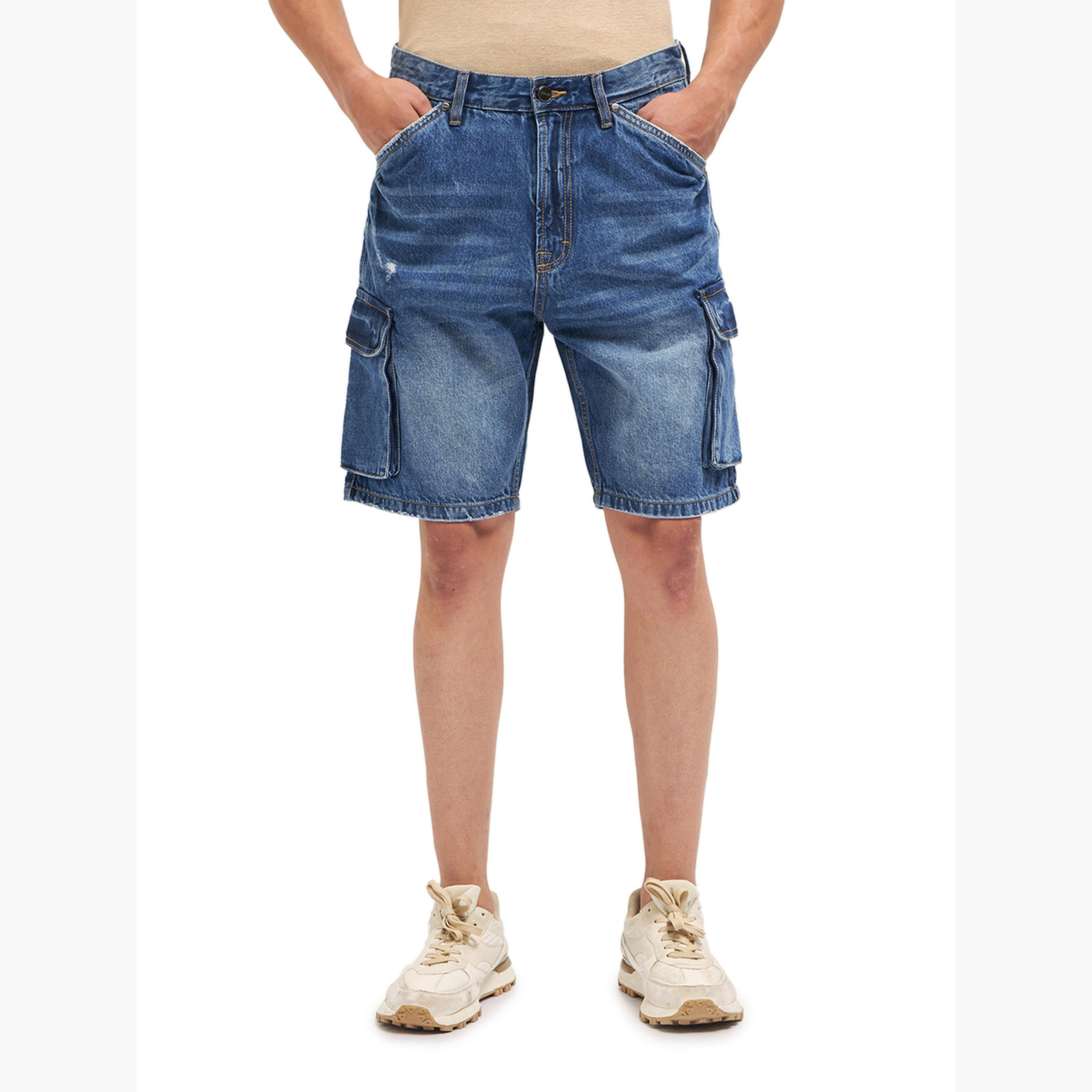 The Bear House X Styli Men Cotton Baggy Fit Denim Shorts-men-clothing-bottoms-shorts-image-5