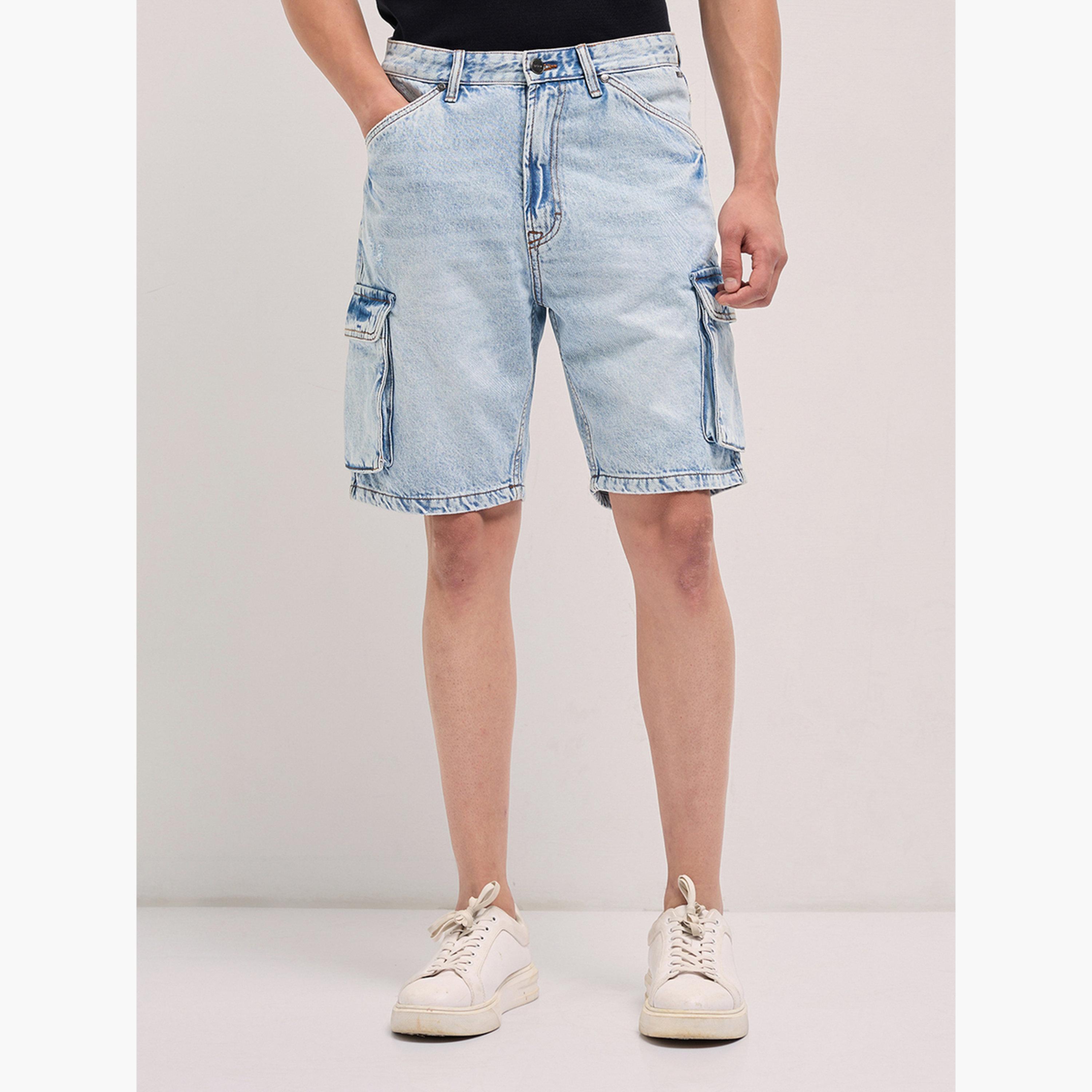 The Bear House X Styli Men Cotton Baggy Fit Denim Shorts-men-clothing-bottoms-shorts-image-1