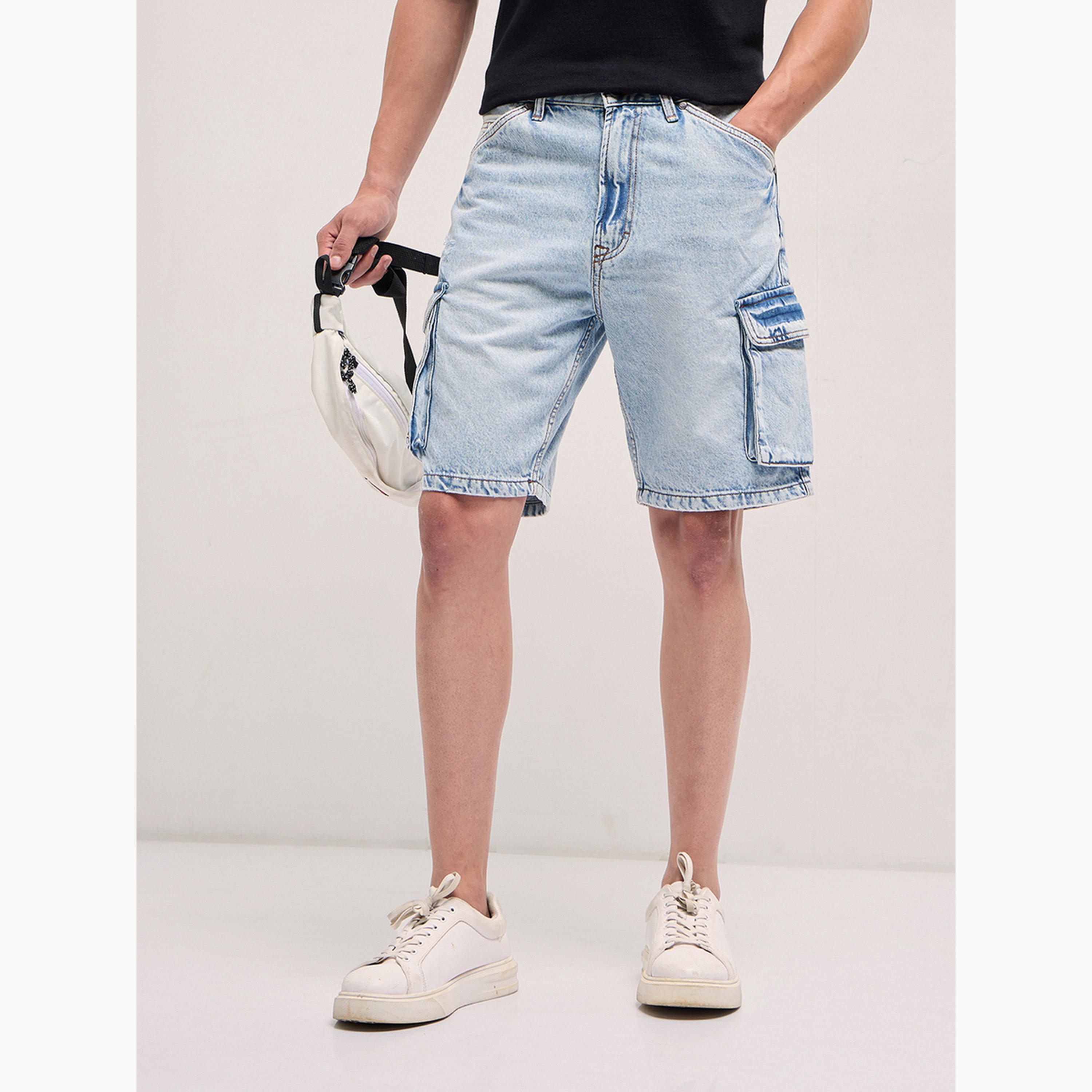 The Bear House X Styli Men Cotton Baggy Fit Denim Shorts-men-clothing-bottoms-shorts-image-4