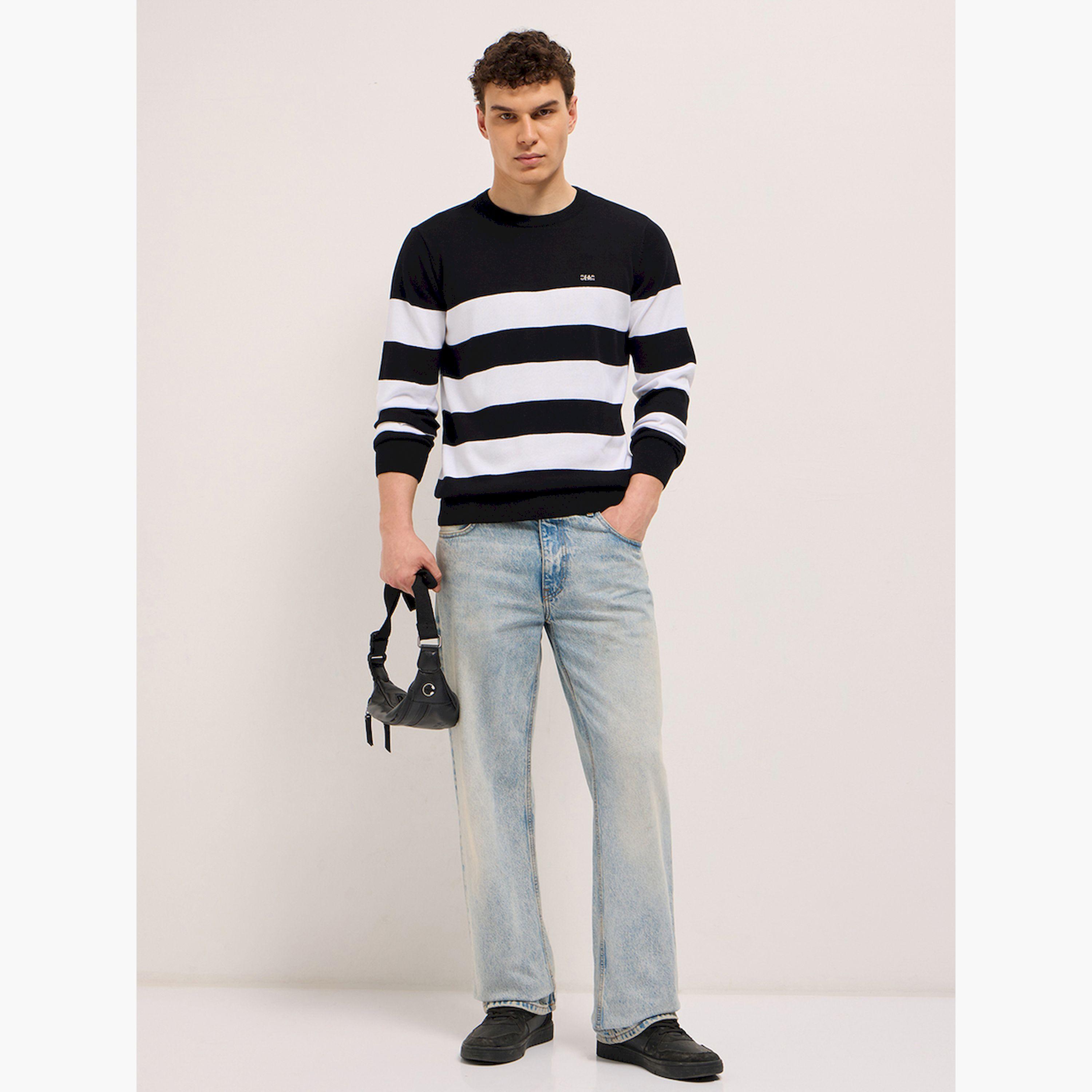 تيشيرت رجالي قطن خالص مخطط وقصة ضيقة-men-clothing-tshirtsandpolos-tshirts-image-2
