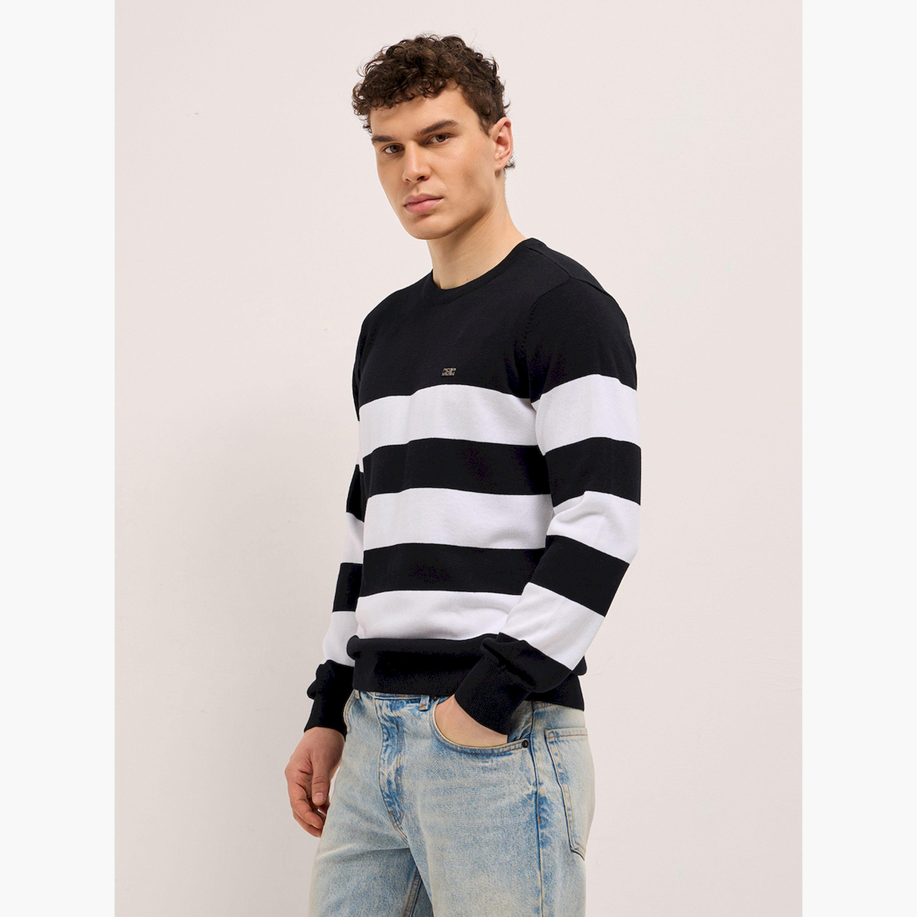 تيشيرت رجالي قطن خالص مخطط وقصة ضيقة-men-clothing-tshirtsandpolos-tshirts-image-3