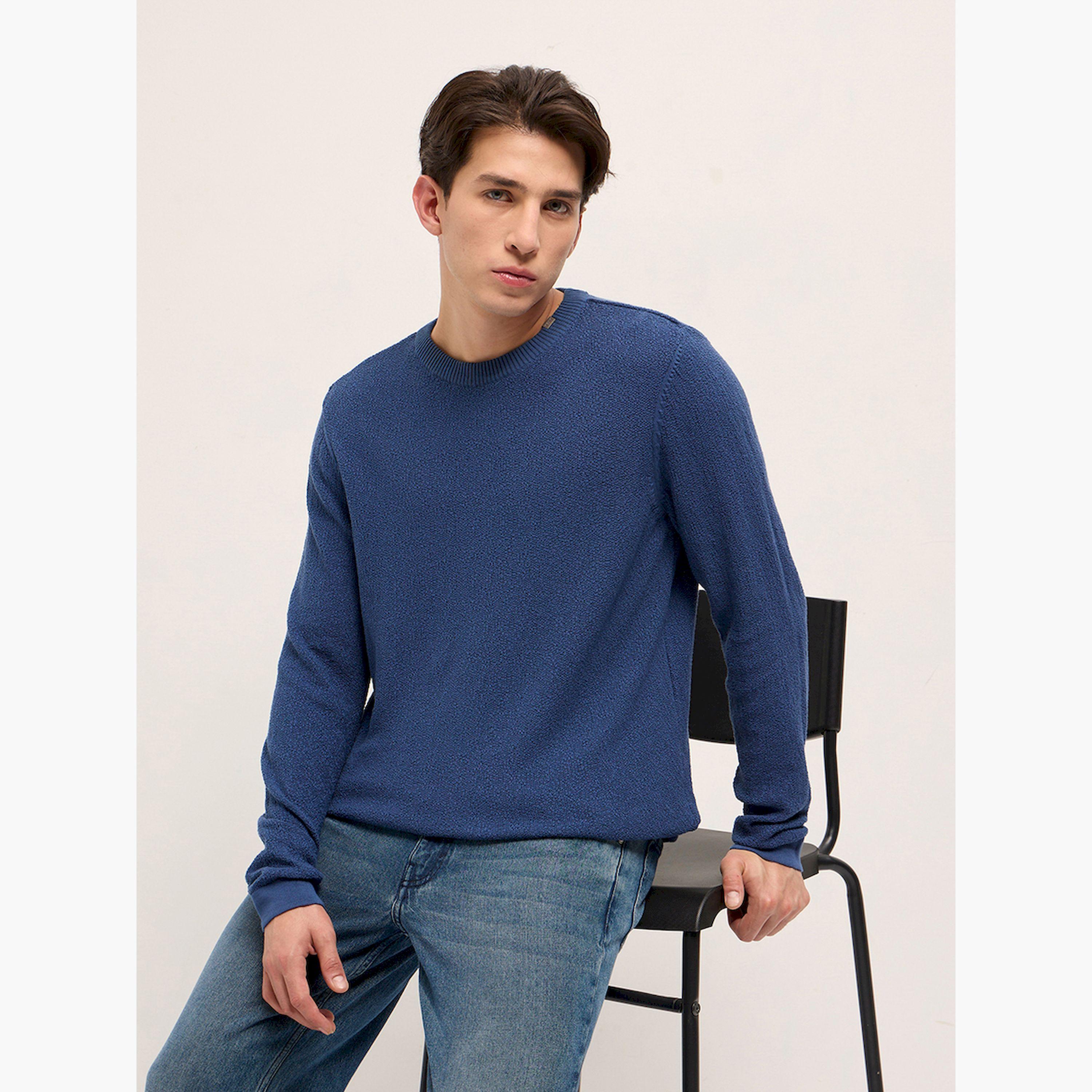 تيشيرت رجالي قطن خالص محبوك بارز الملمس-men-winterwear-hoodiesandsweatshirts-image-4