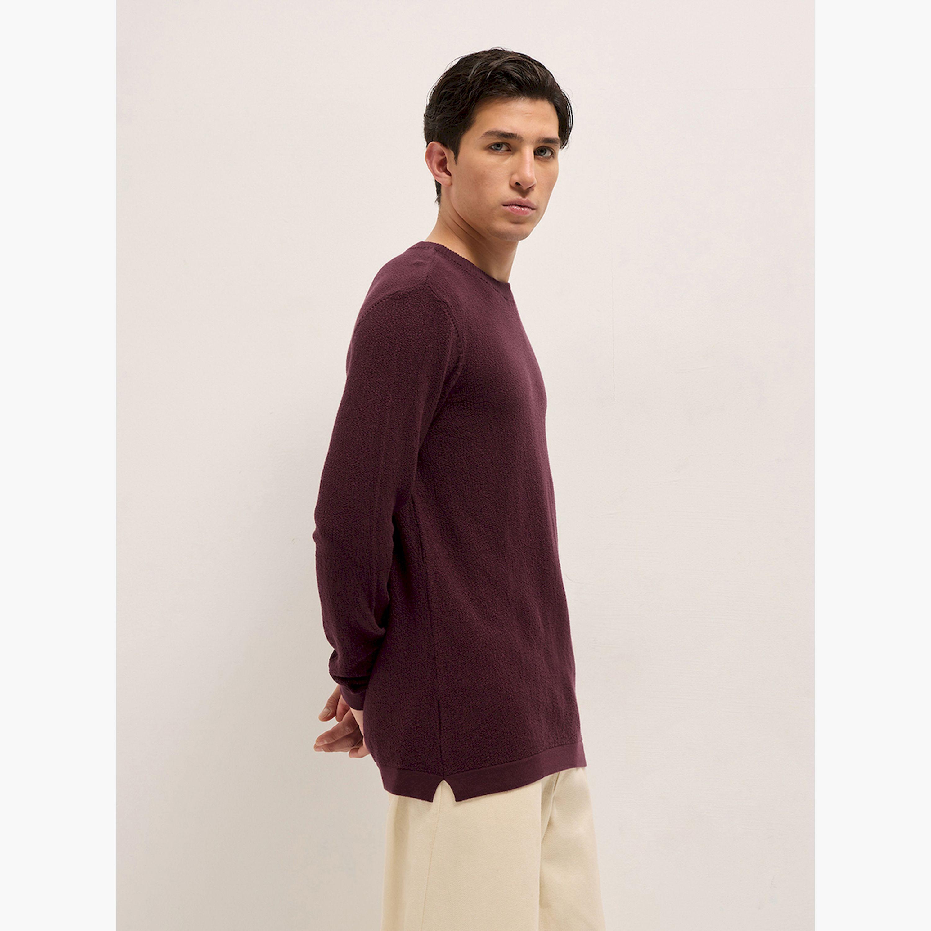 تيشيرت رجالي قطن خالص محبوك بارز الملمس-men-winterwear-hoodiesandsweatshirts-image-6
