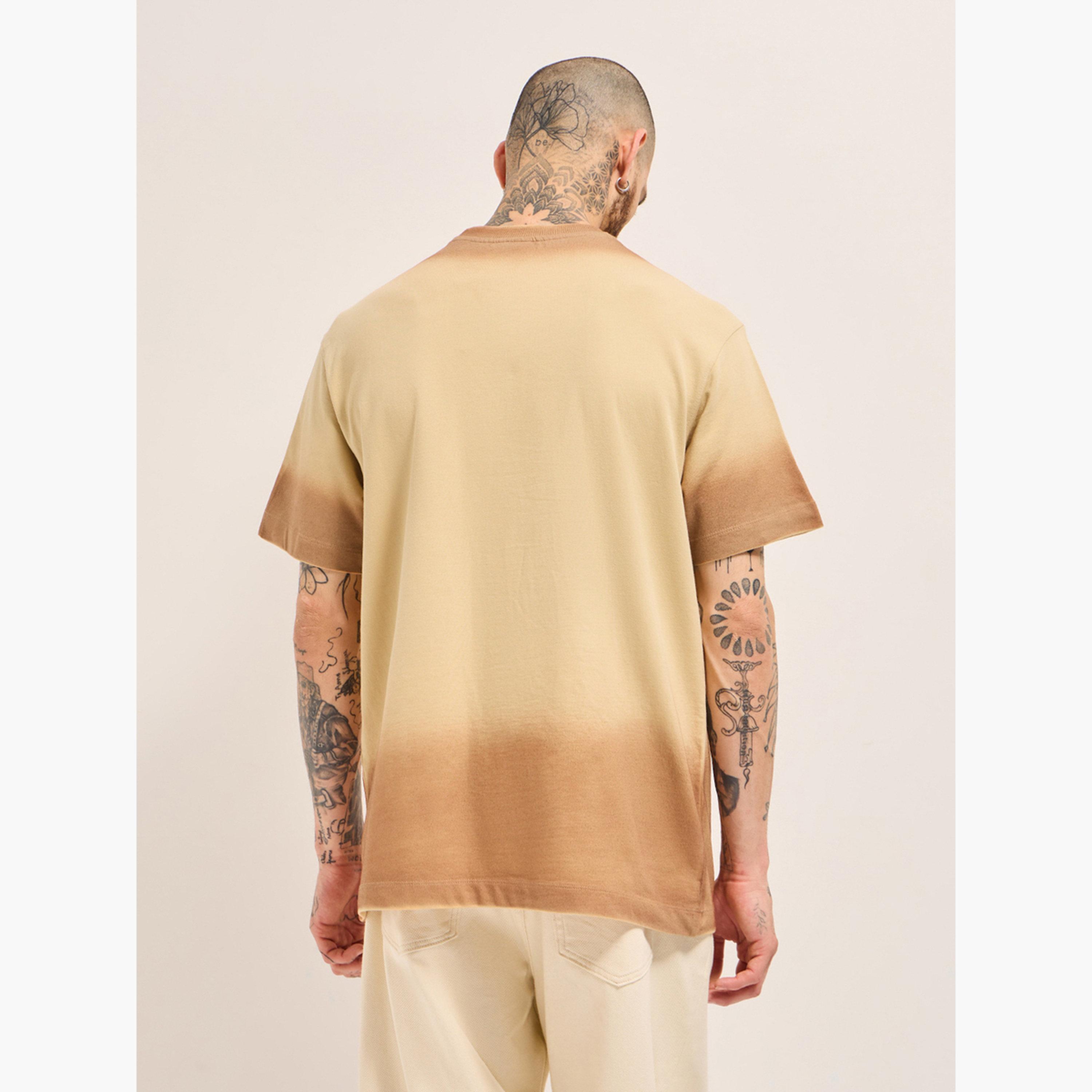 تيشيرت رجالي قطن خالص مغسول بطبعة حروف-men-clothing-tshirtsandpolos-tshirts-image-5