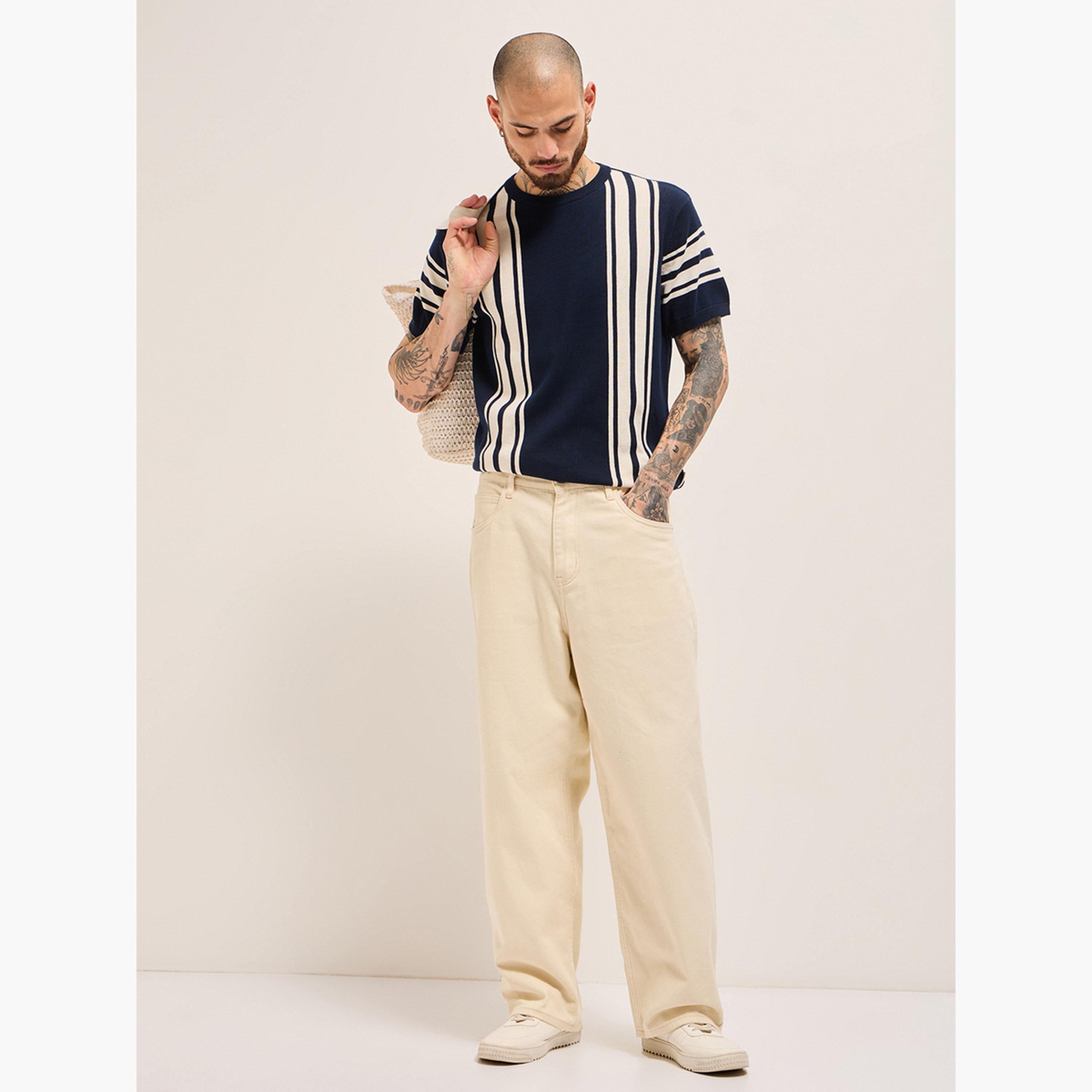 The Bear House X Styli Men Pure Cotton Striped Crew Neck T-Shirt-men-clothing-tshirtsandpolos-tshirts-image-3