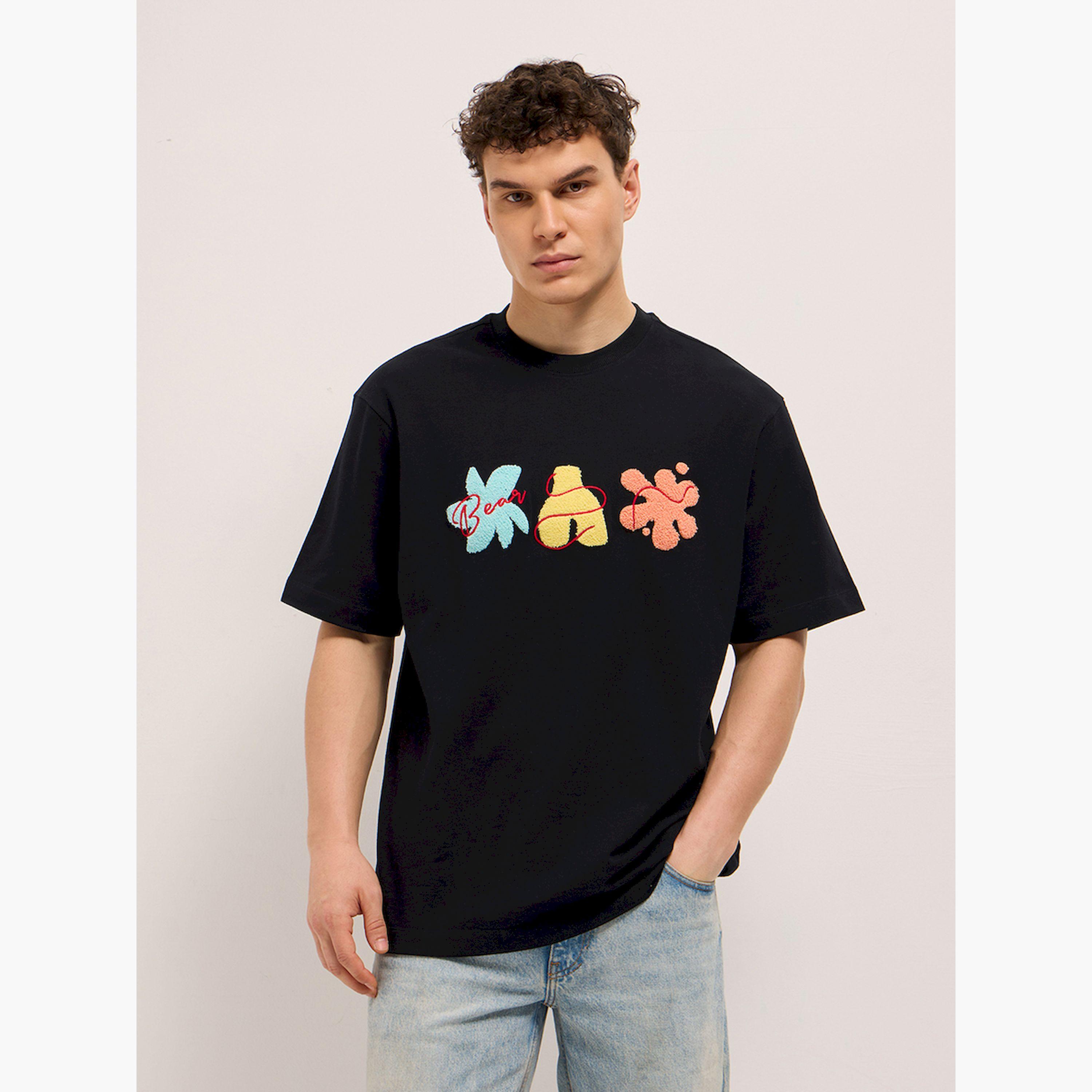 تيشيرت رجالي قطن خالص مطبوع وقصة فضفاضة-men-clothing-tshirtsandpolos-tshirts-image-1