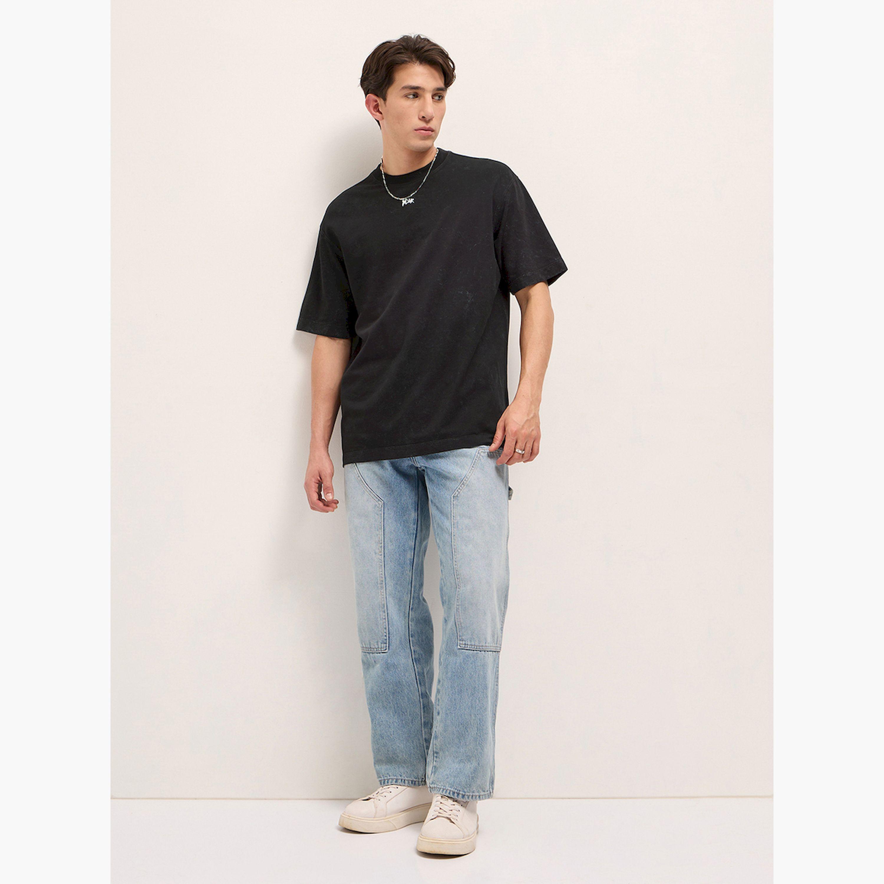 تيشيرت رجالي قطن خالص مغسول وقصة فضفاضة-men-clothing-tshirtsandpolos-tshirts-image-2