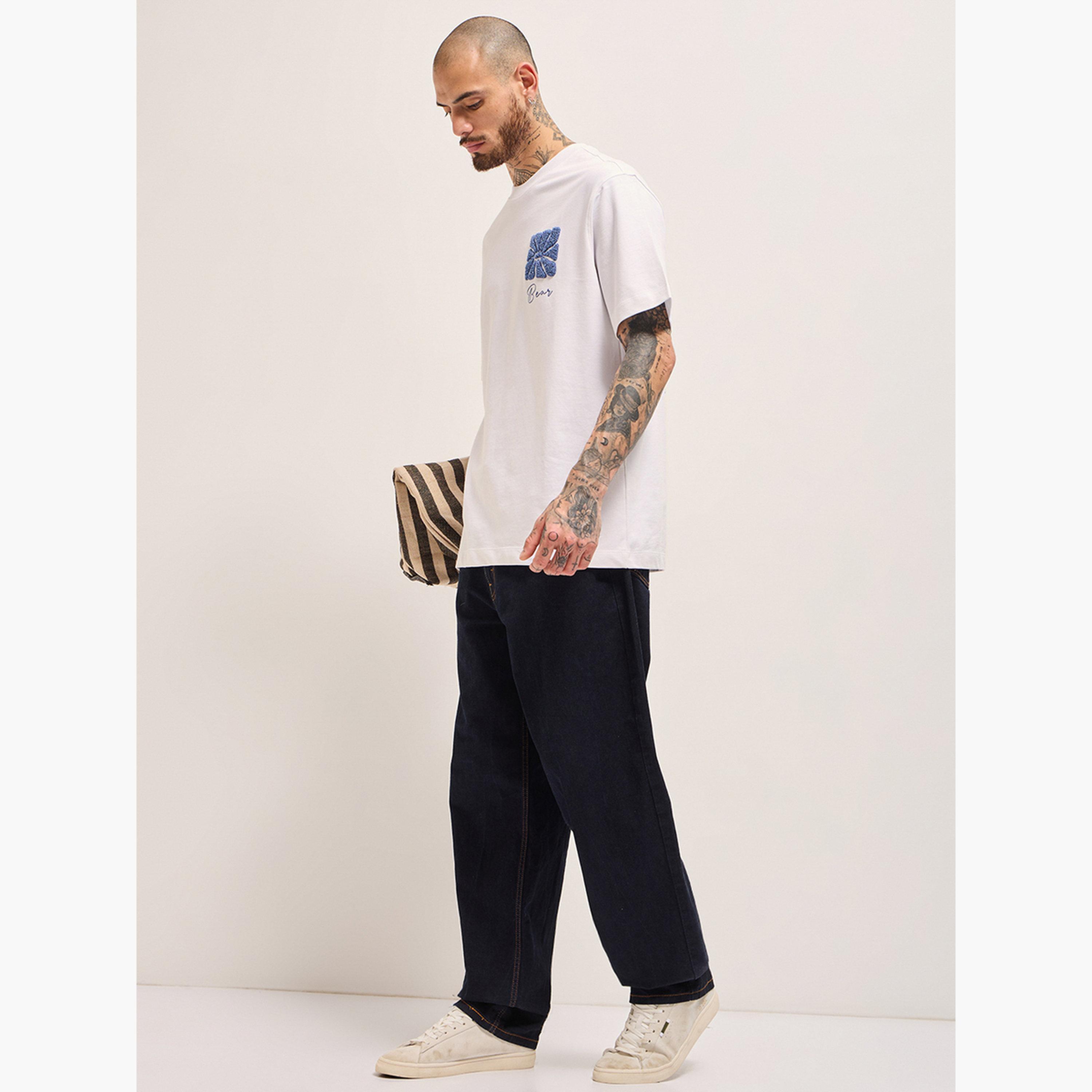 تيشيرت رجالي قطن خالص مطبوع وقصة فضفاضة-men-clothing-tshirtsandpolos-tshirts-image-3