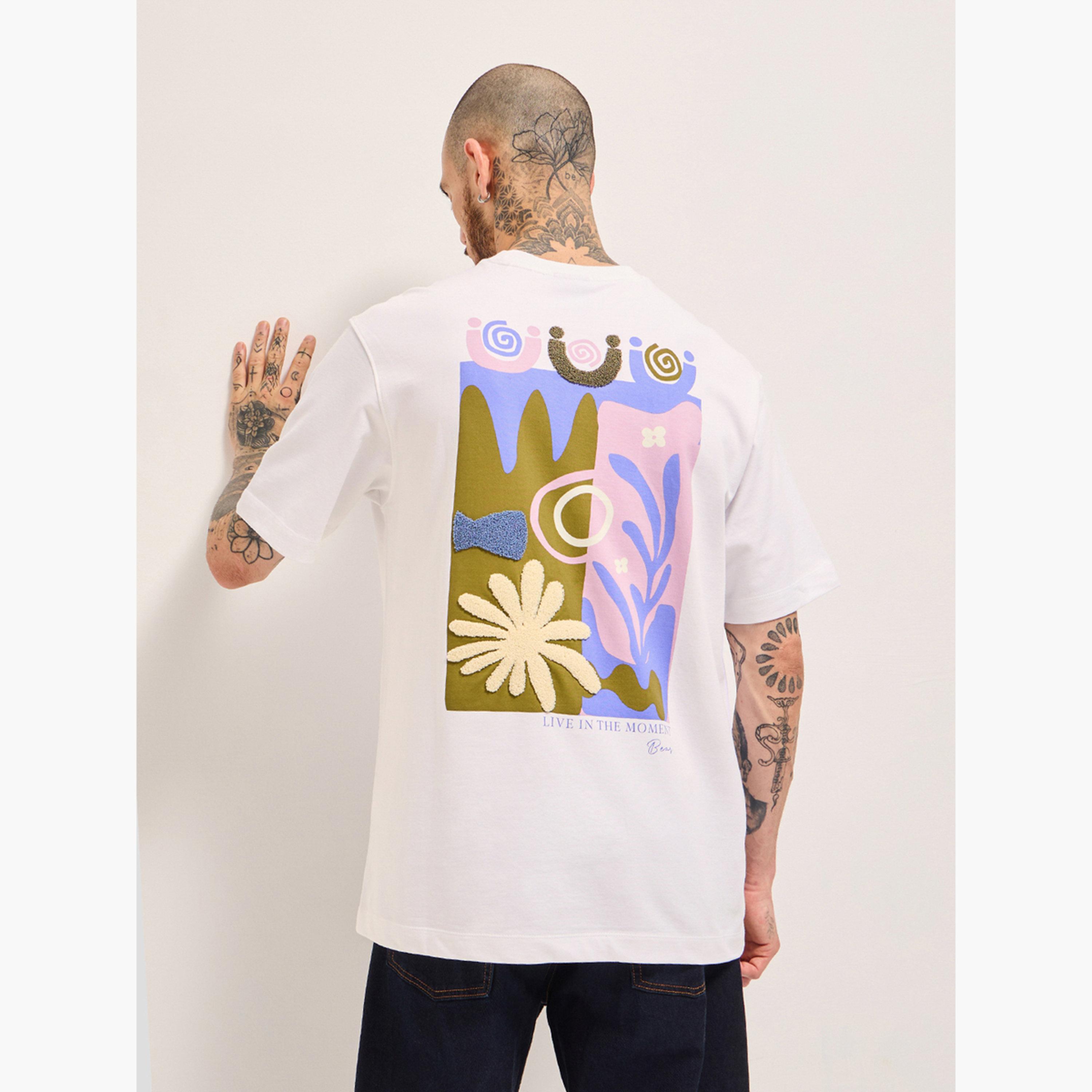 تيشيرت رجالي قطن خالص مطبوع وقصة فضفاضة-men-clothing-tshirtsandpolos-tshirts-image-4