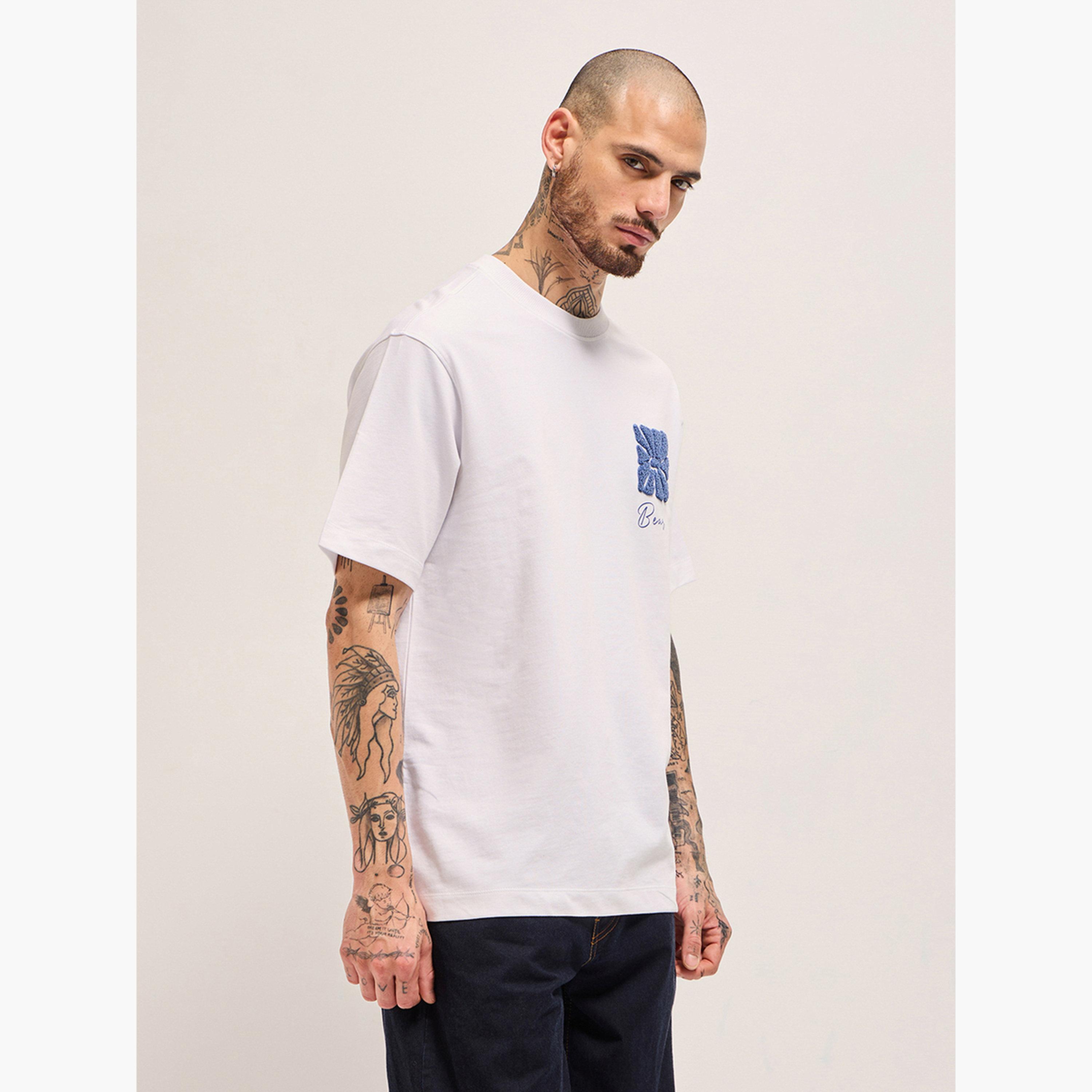 تيشيرت رجالي قطن خالص مطبوع وقصة فضفاضة-men-clothing-tshirtsandpolos-tshirts-image-6