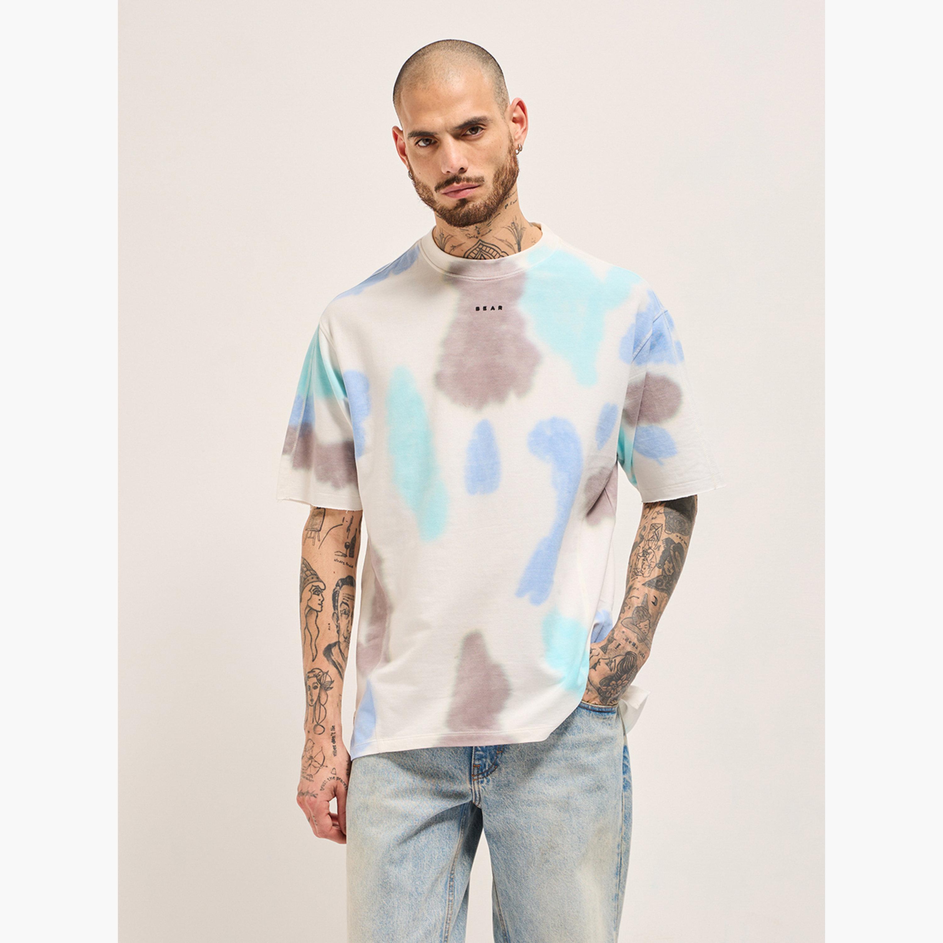 تيشيرت رجالي قطن خالص بنمط تاي داي وقصة فضفاضة-men-clothing-tshirtsandpolos-tshirts-image-1