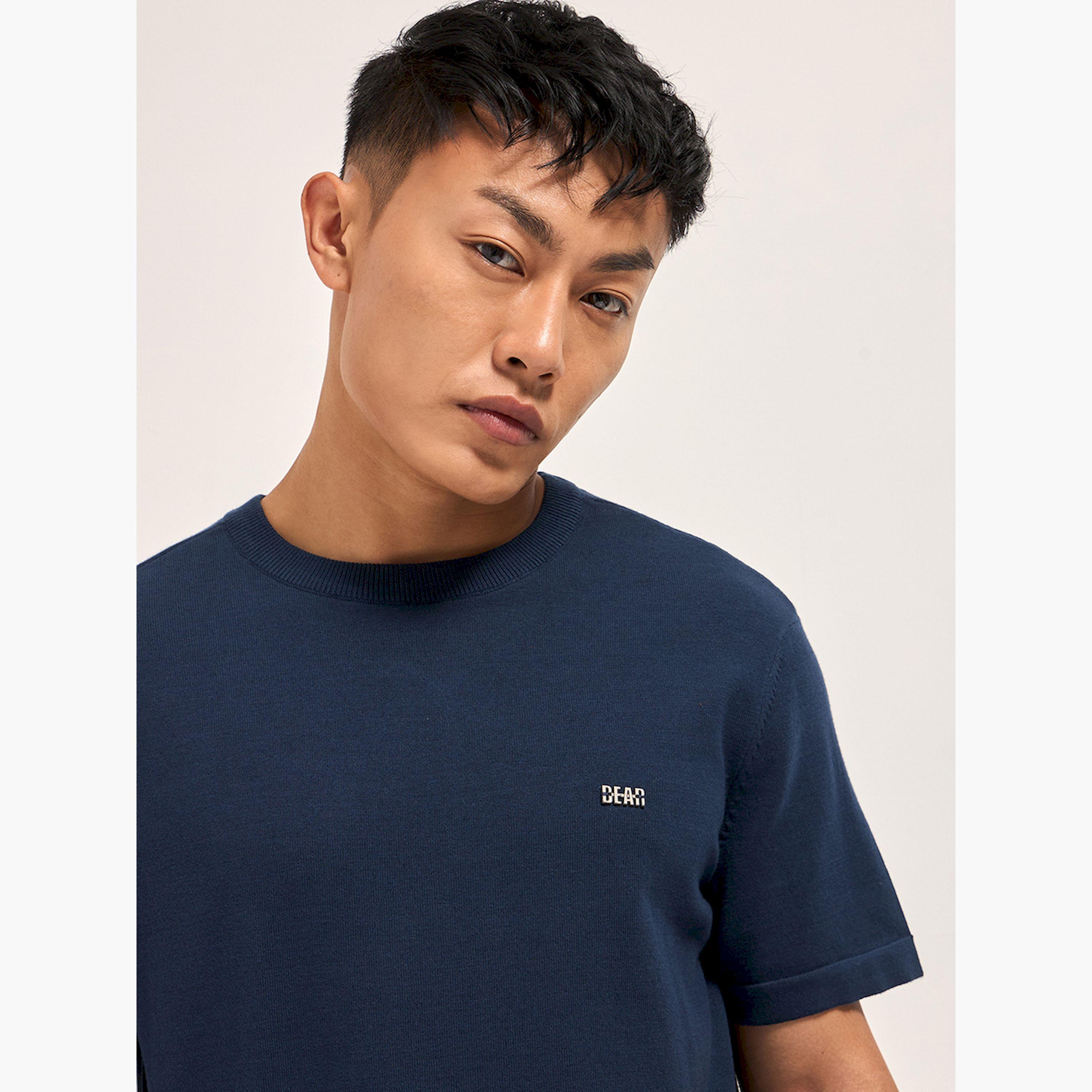 The Bear House X Styli Men Cotton Solid Regular Fit T-Shirt-men-clothing-tshirtsandpolos-tshirts-image-3