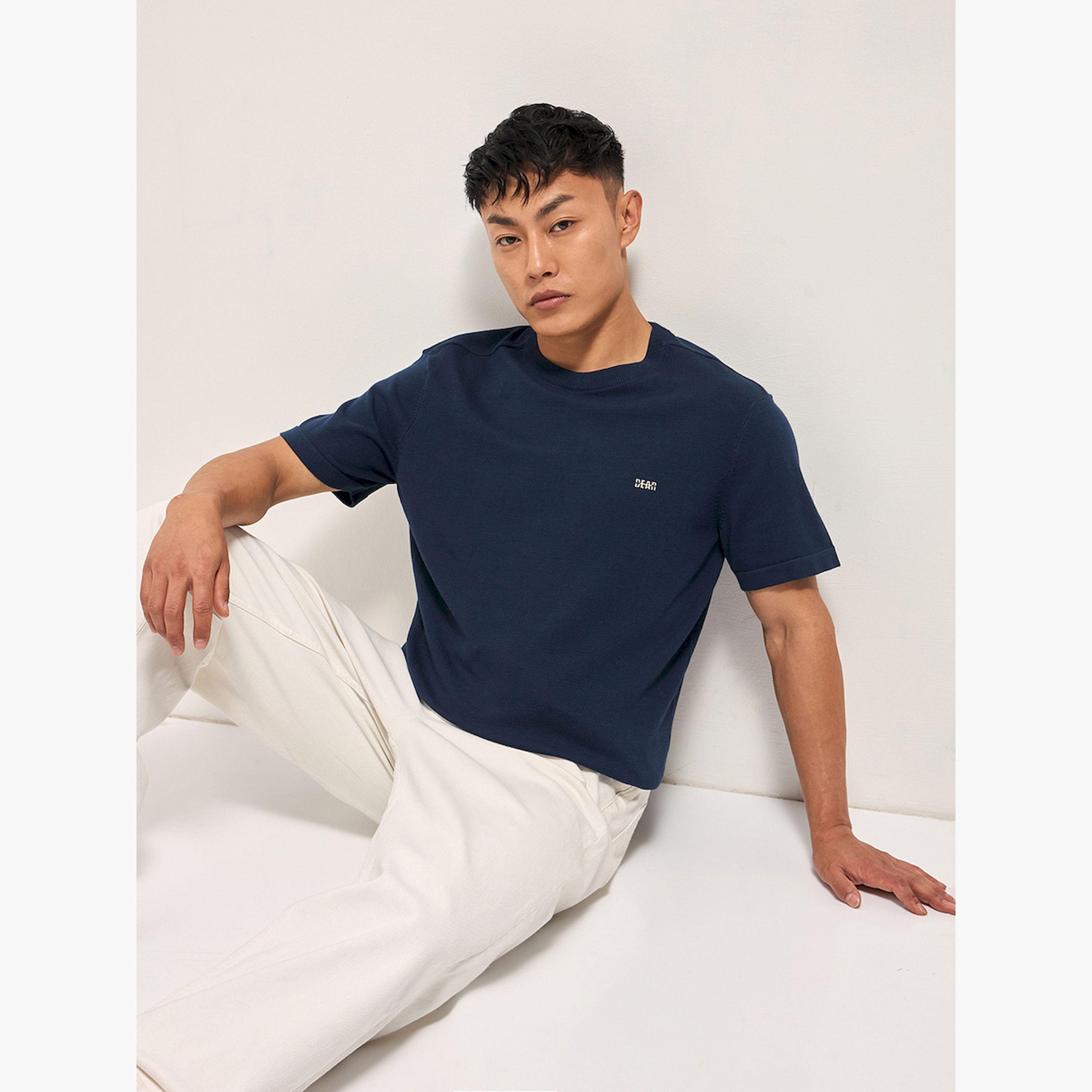 تيشيرت رجالي قطني سادة وقصة عادية-men-clothing-tshirtsandpolos-tshirts-image-4