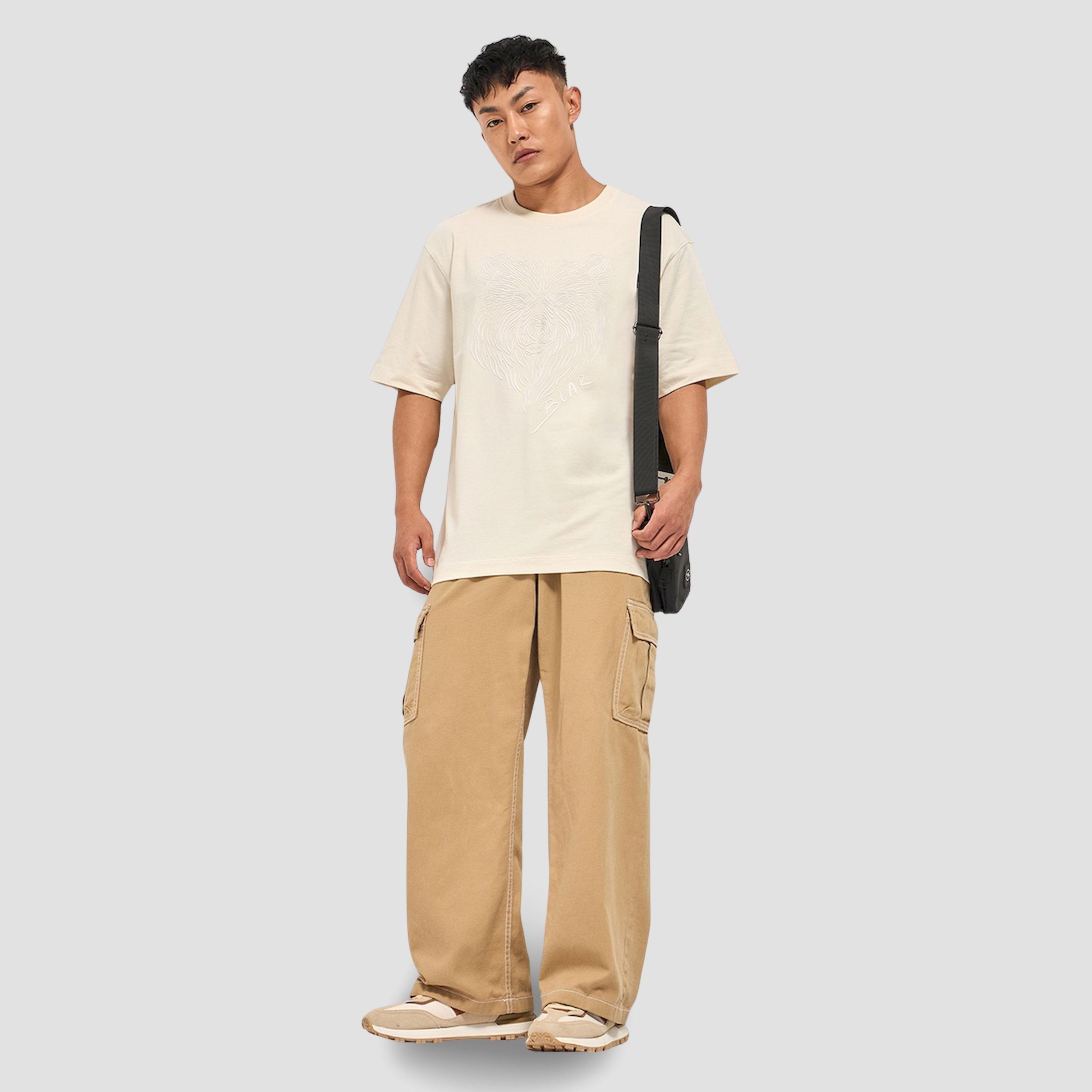 The Bear House X Styli Men Pure Cotton Tonal Print Oversized T-Shirt-men-clothing-tshirtsandpolos-tshirts-image-2