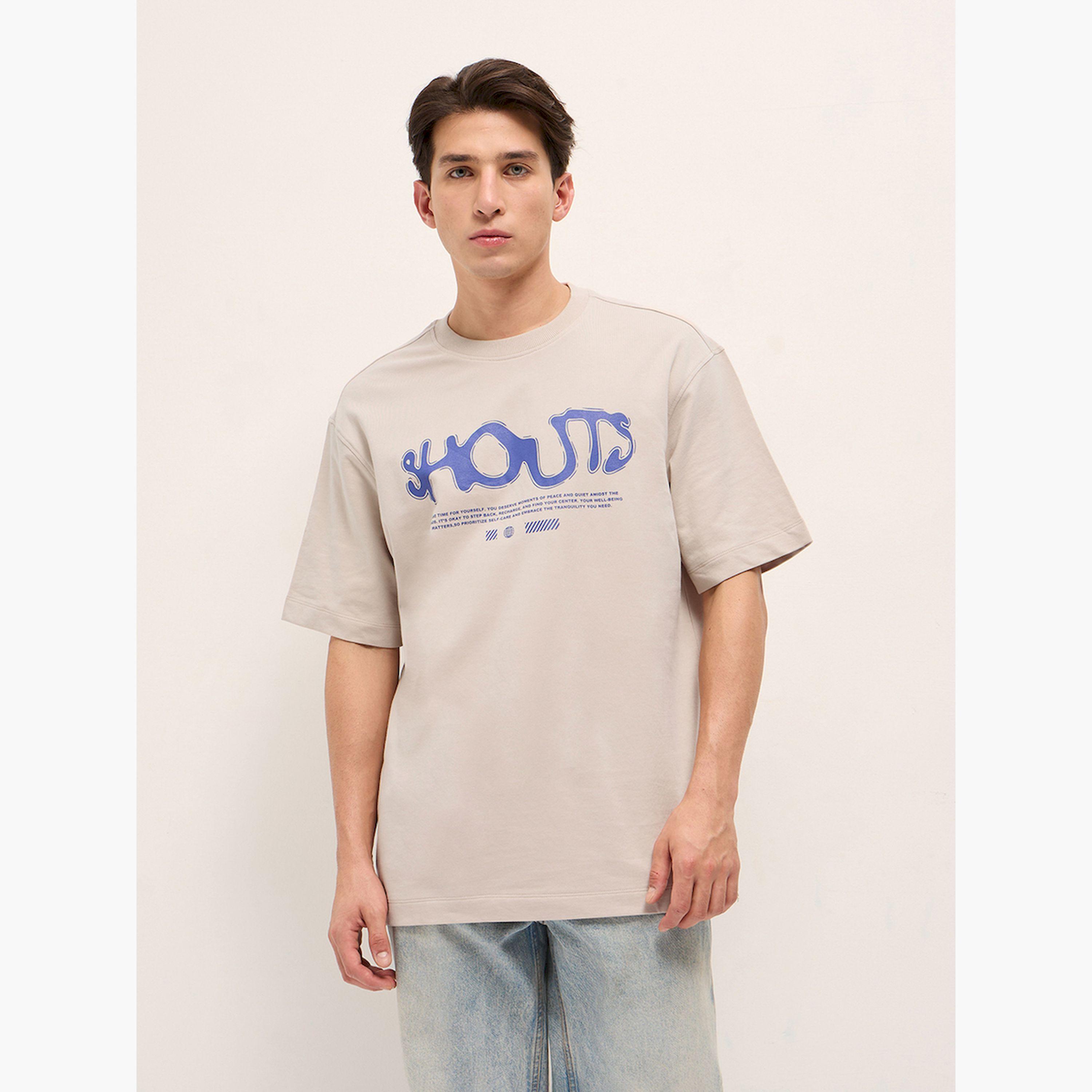 تيشيرت رجالي قطن خالص بياقة دائرية وقصة فضفاضة-men-clothing-tshirtsandpolos-tshirts-image-1