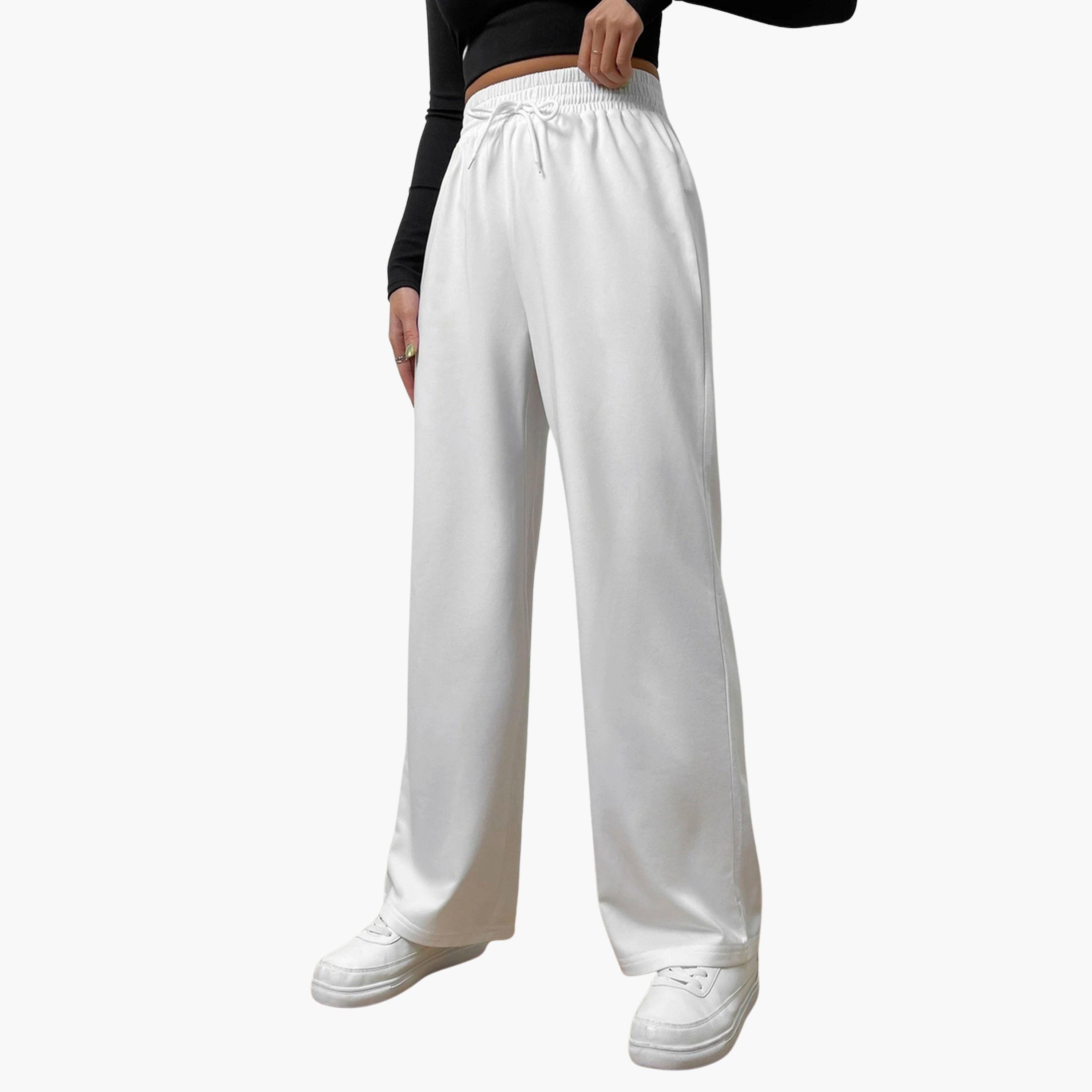 Take Two Women White Drawstring Elastic Waist Pants-women-clothing-bottoms-joggers-image-1