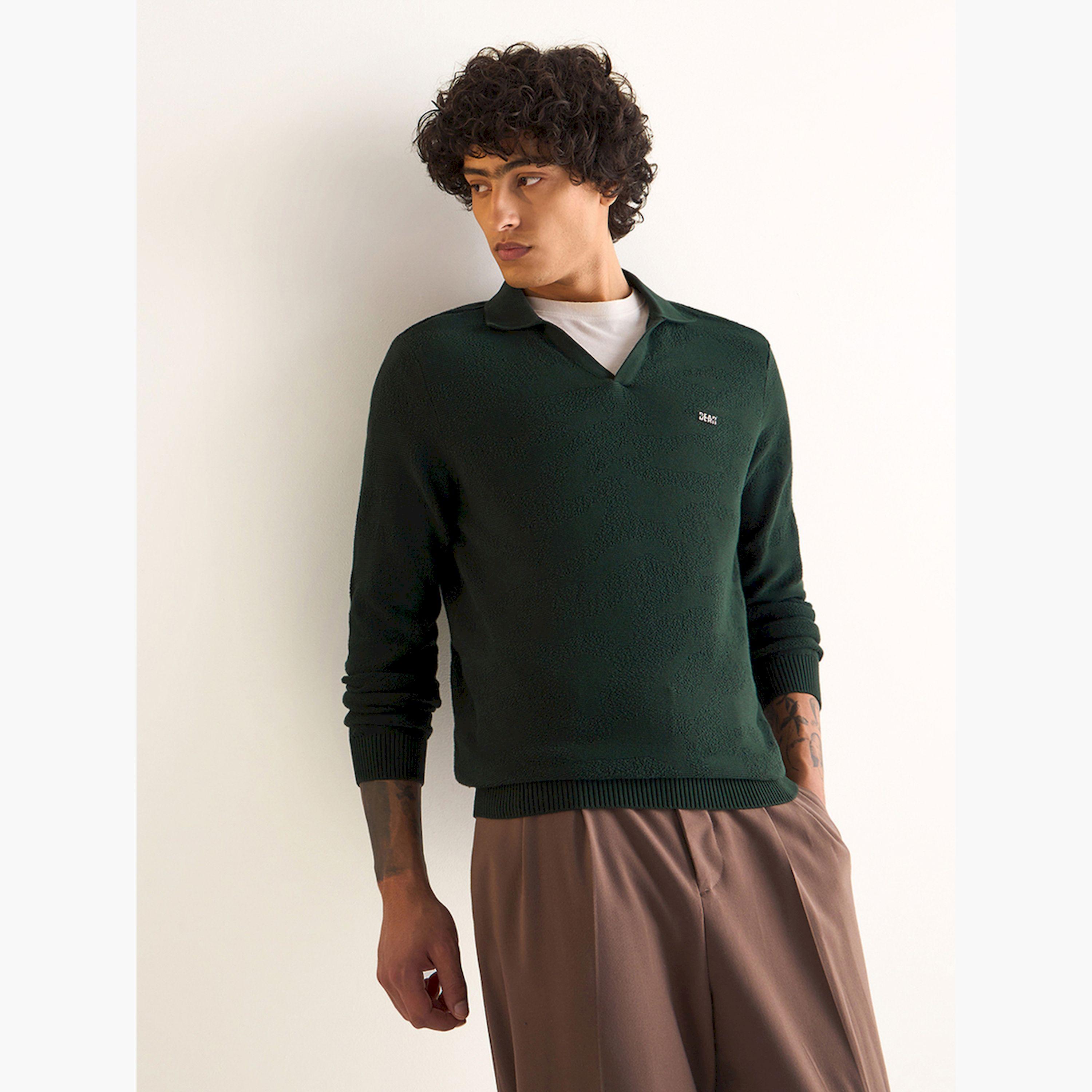 قميص بولو رجالي قطني سادة وقصة ضيقة-men-clothing-tshirtsandpolos-polos-image-4