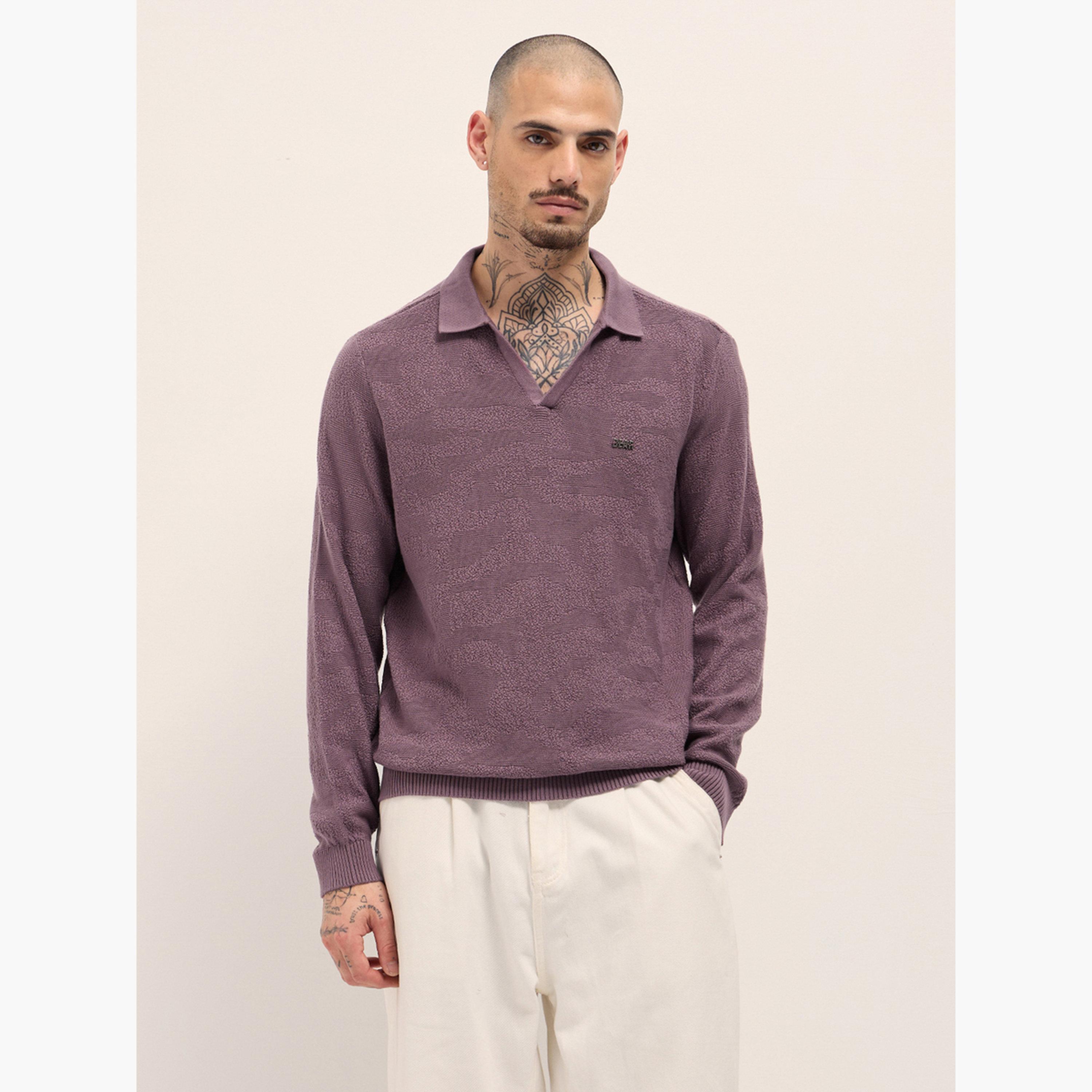قميص بولو رجالي قطني سادة وقصة ضيقة-men-clothing-tshirtsandpolos-polos-image-1