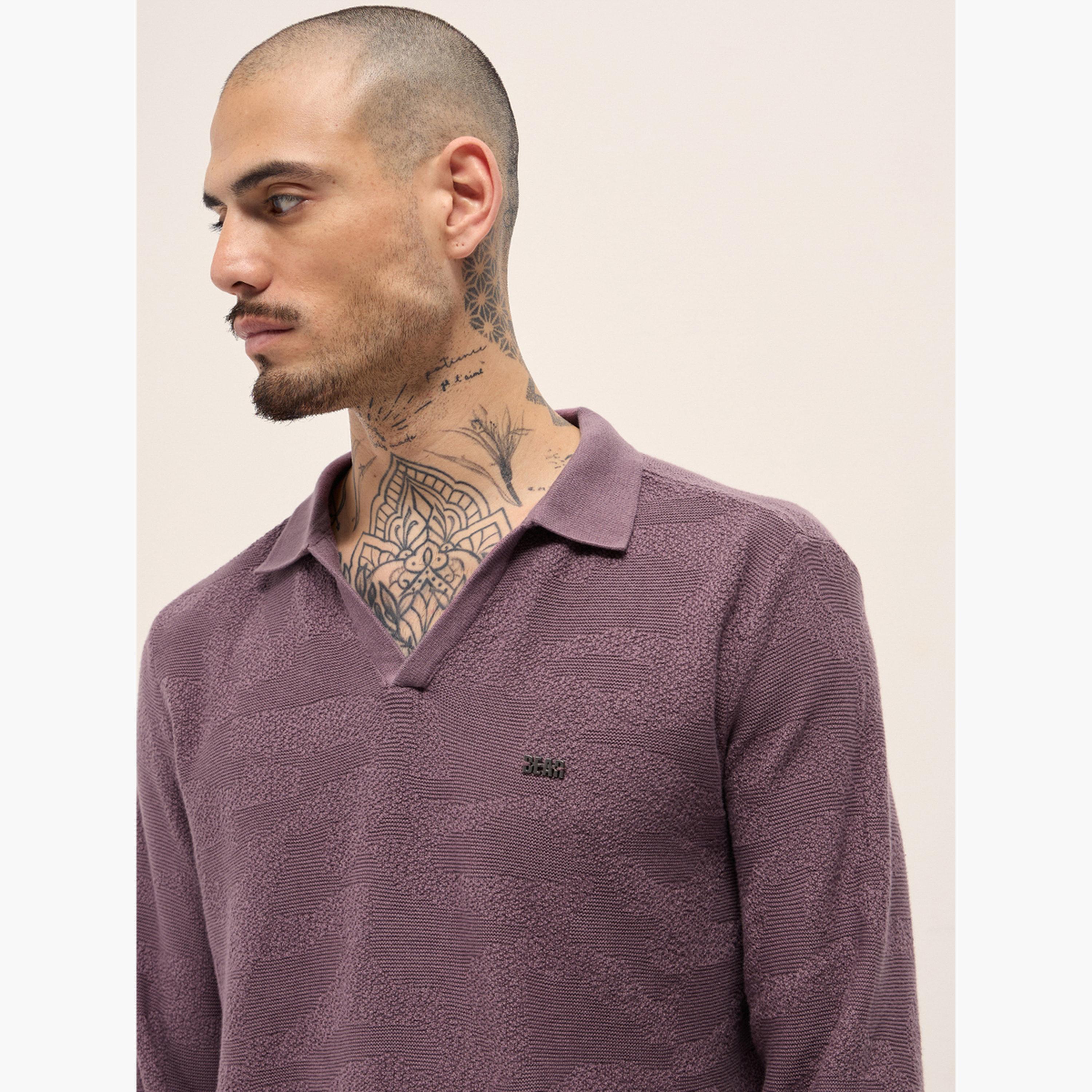 قميص بولو رجالي قطني سادة وقصة ضيقة-men-clothing-tshirtsandpolos-polos-image-2
