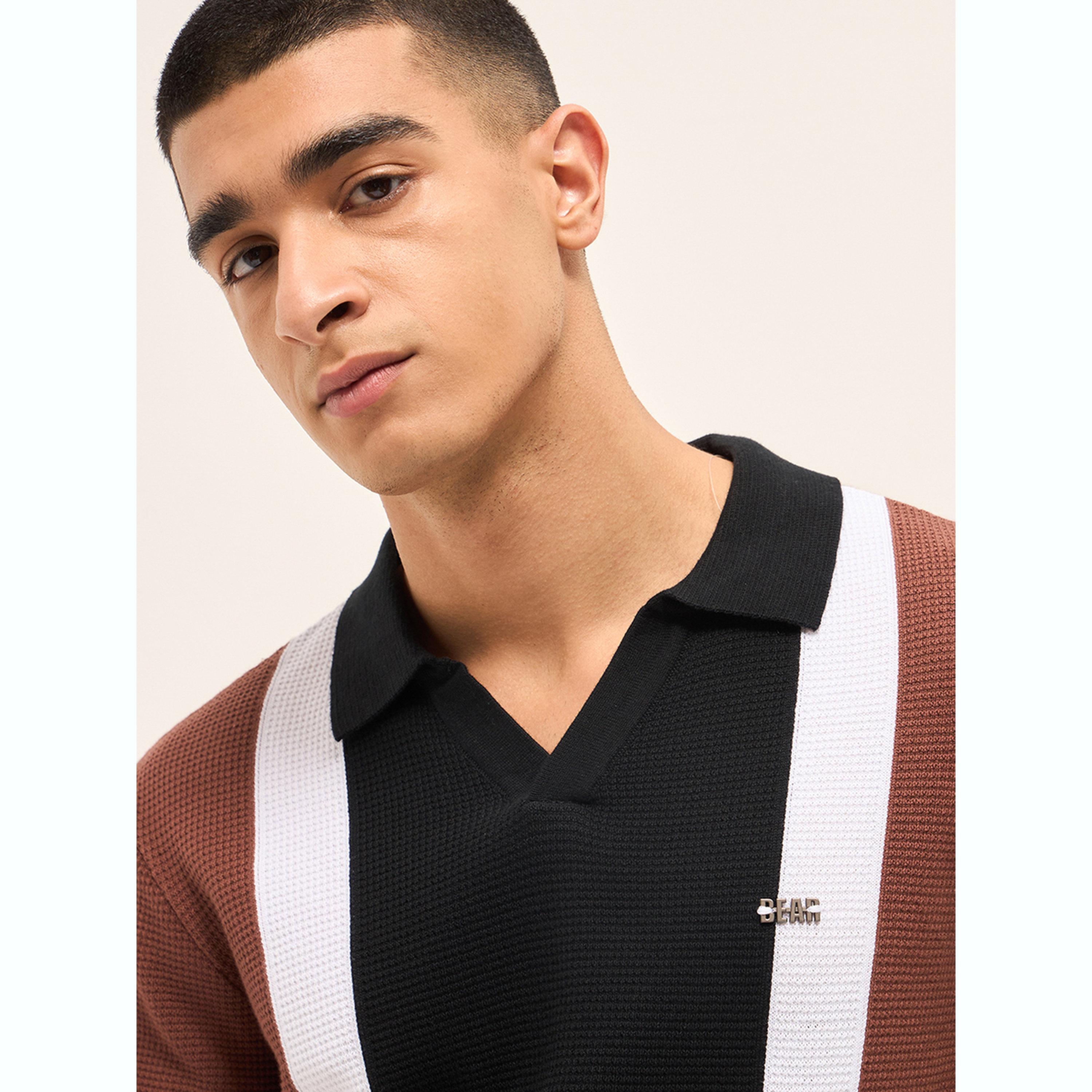 قميص بولو رجالي قطن خالص وقصة ضيقة-men-clothing-tshirtsandpolos-polos-image-4