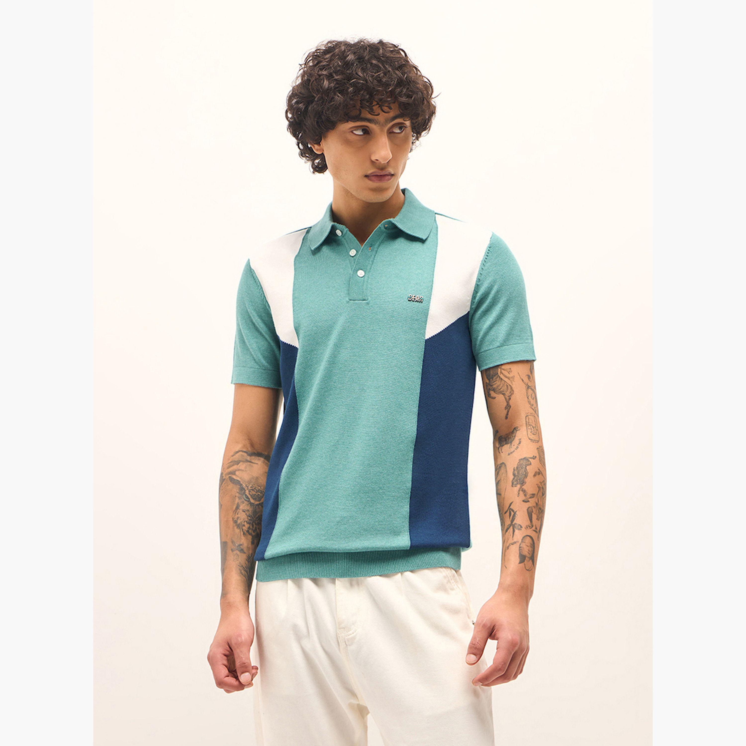 قميص بولو رجالي قطن خالص وقصة ضيقة-men-clothing-tshirtsandpolos-polos-image-1
