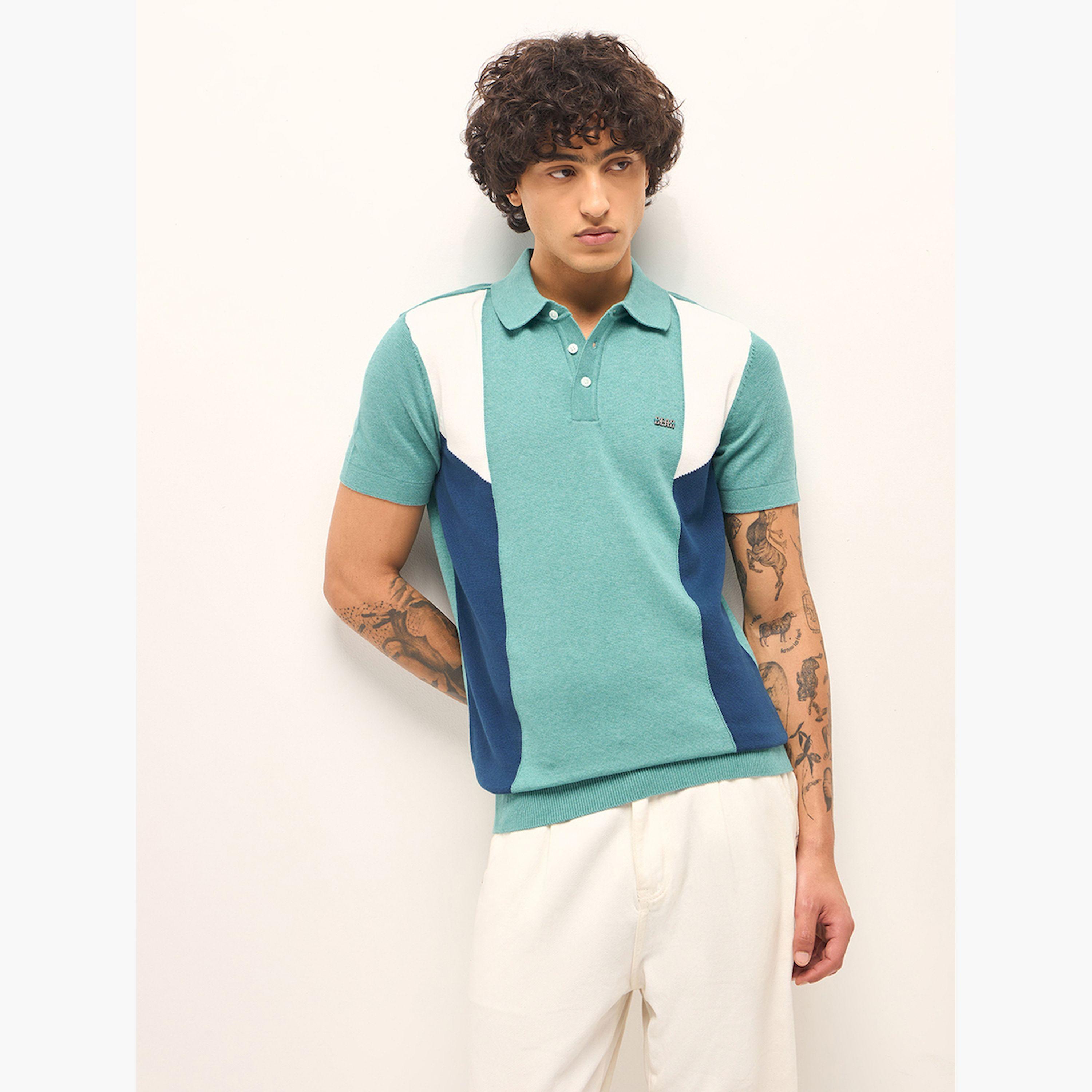 قميص بولو رجالي قطن خالص وقصة ضيقة-men-clothing-tshirtsandpolos-polos-image-4