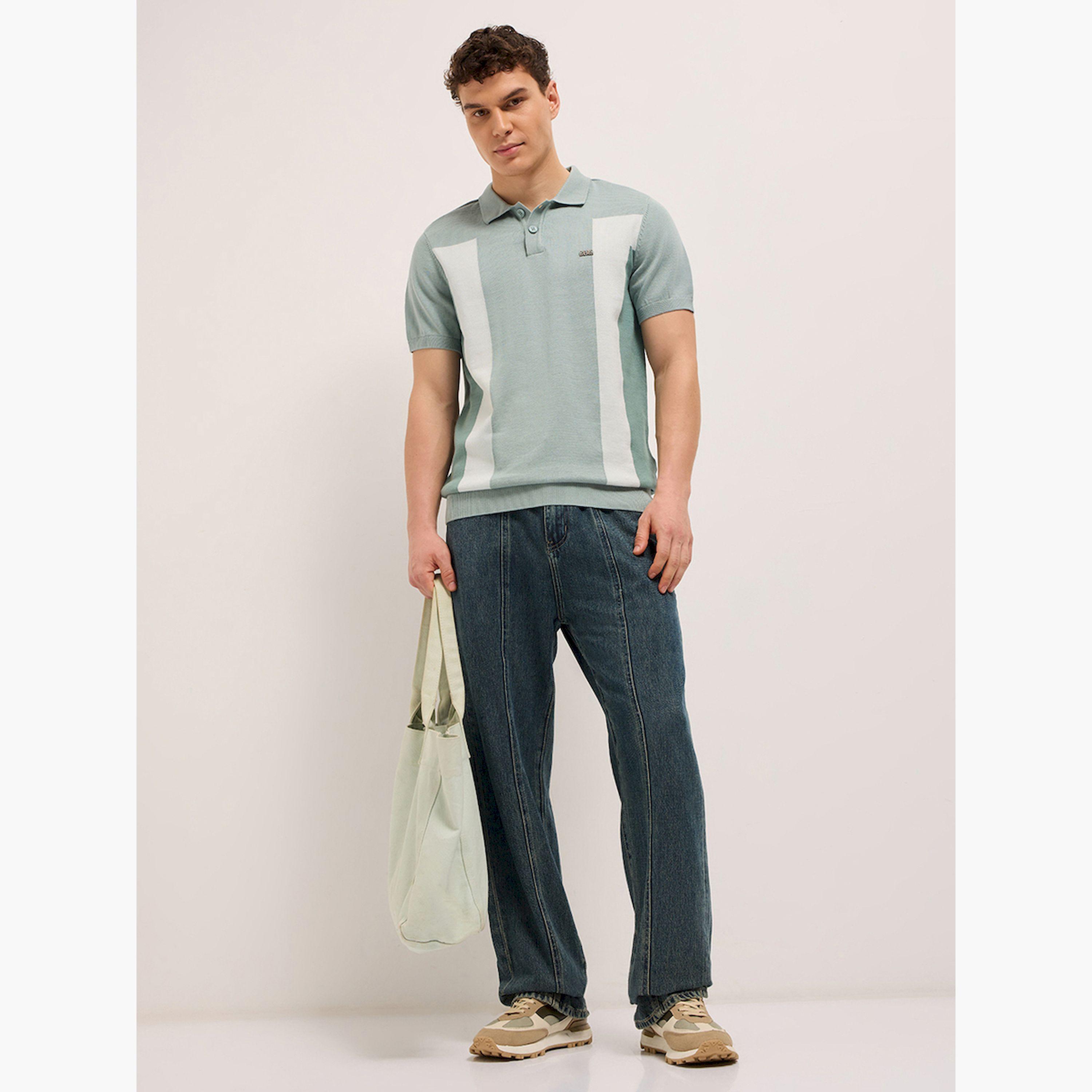 قميص بولو رجالي قطني بتصميم كتل الألوان وقصة عادية-men-clothing-tshirtsandpolos-polos-image-2