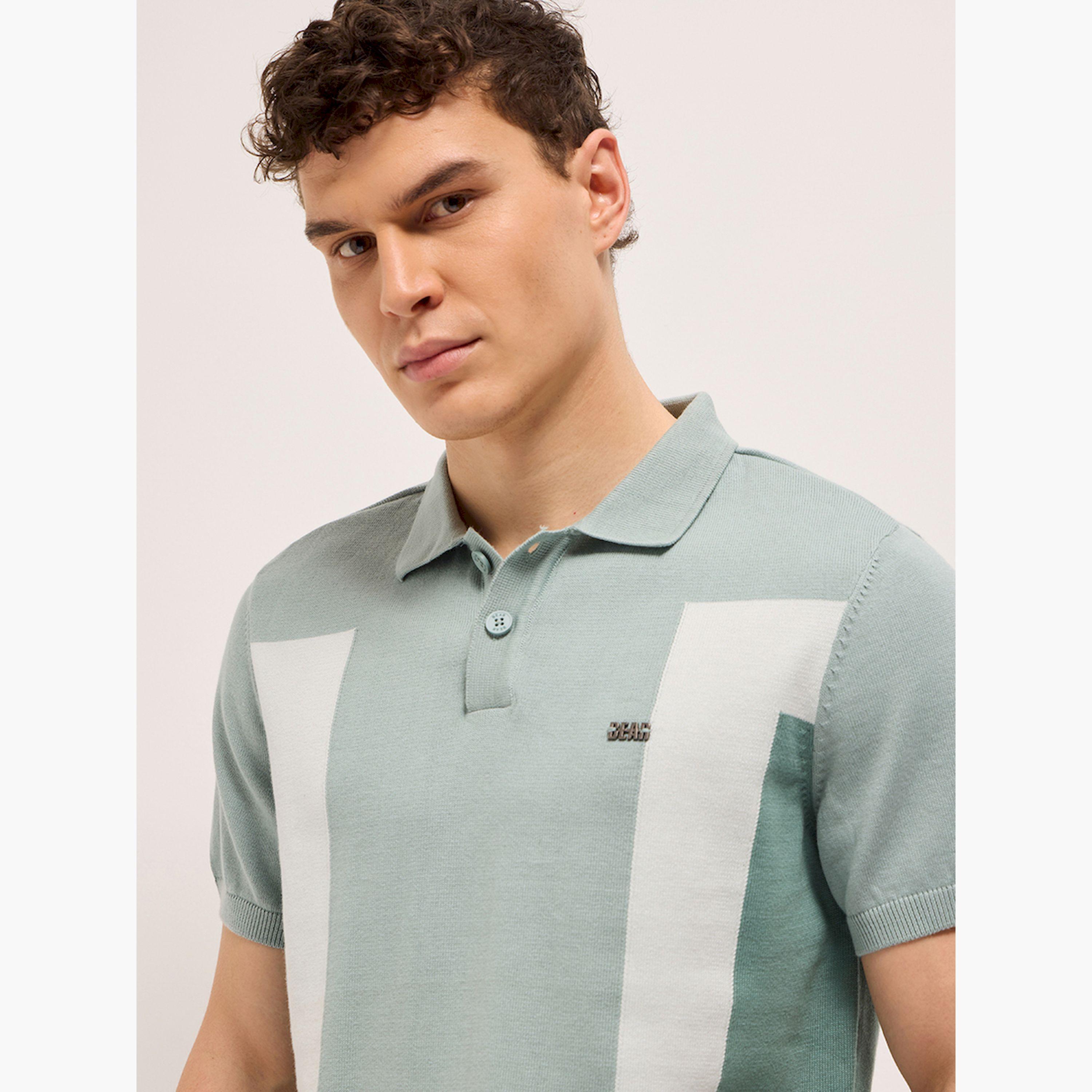 قميص بولو رجالي قطني بتصميم كتل الألوان وقصة عادية-men-clothing-tshirtsandpolos-polos-image-3