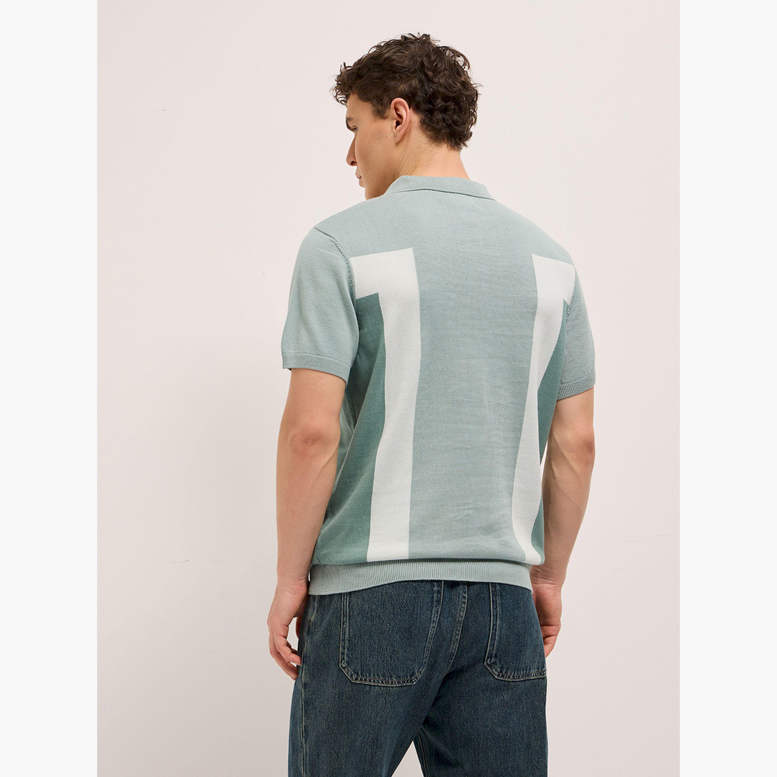 قميص بولو رجالي قطني بتصميم كتل الألوان وقصة عادية-men-clothing-tshirtsandpolos-polos-image-5