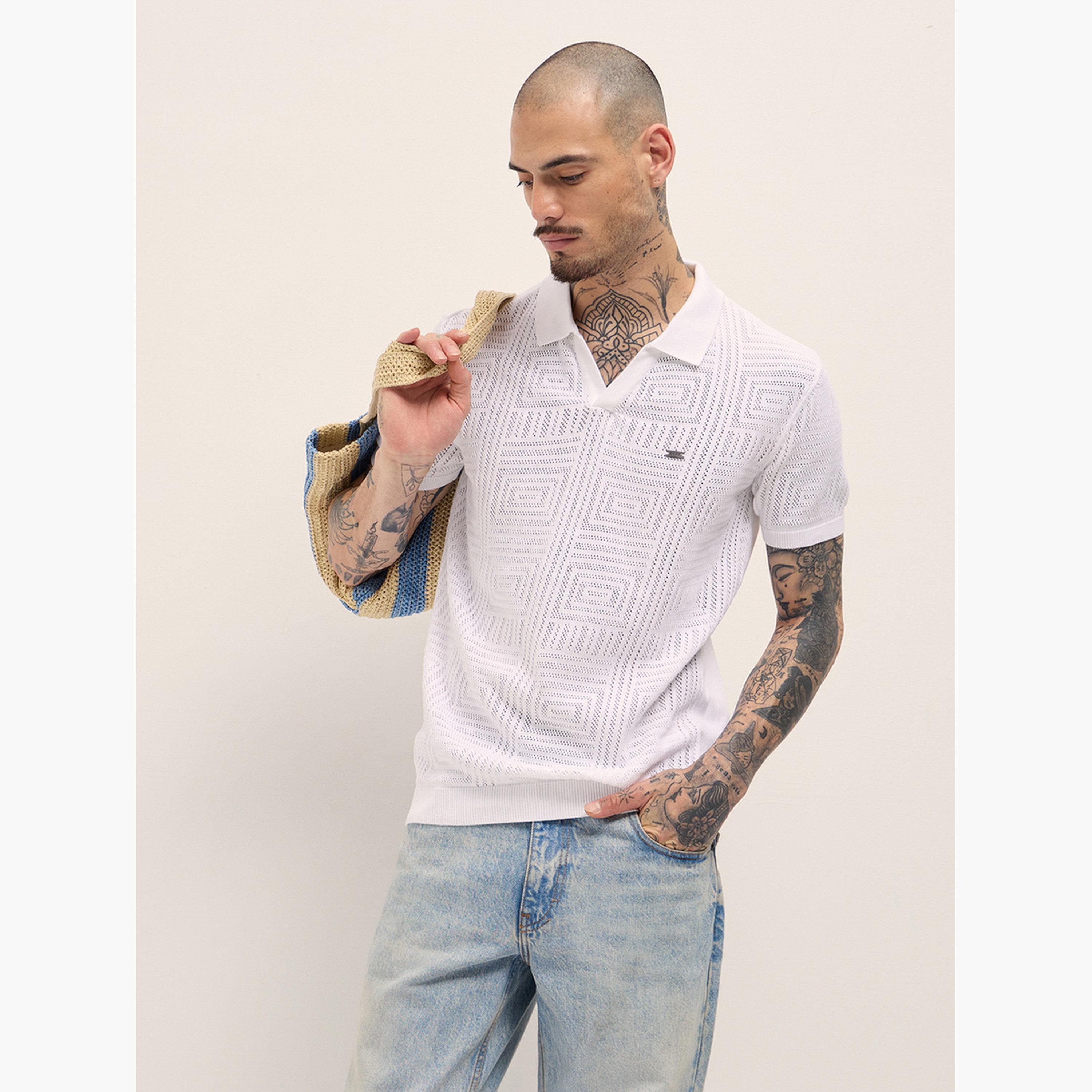 قميص بولو رجالي قطن خالص وقصة ضيقة-men-clothing-tshirtsandpolos-polos-image-4