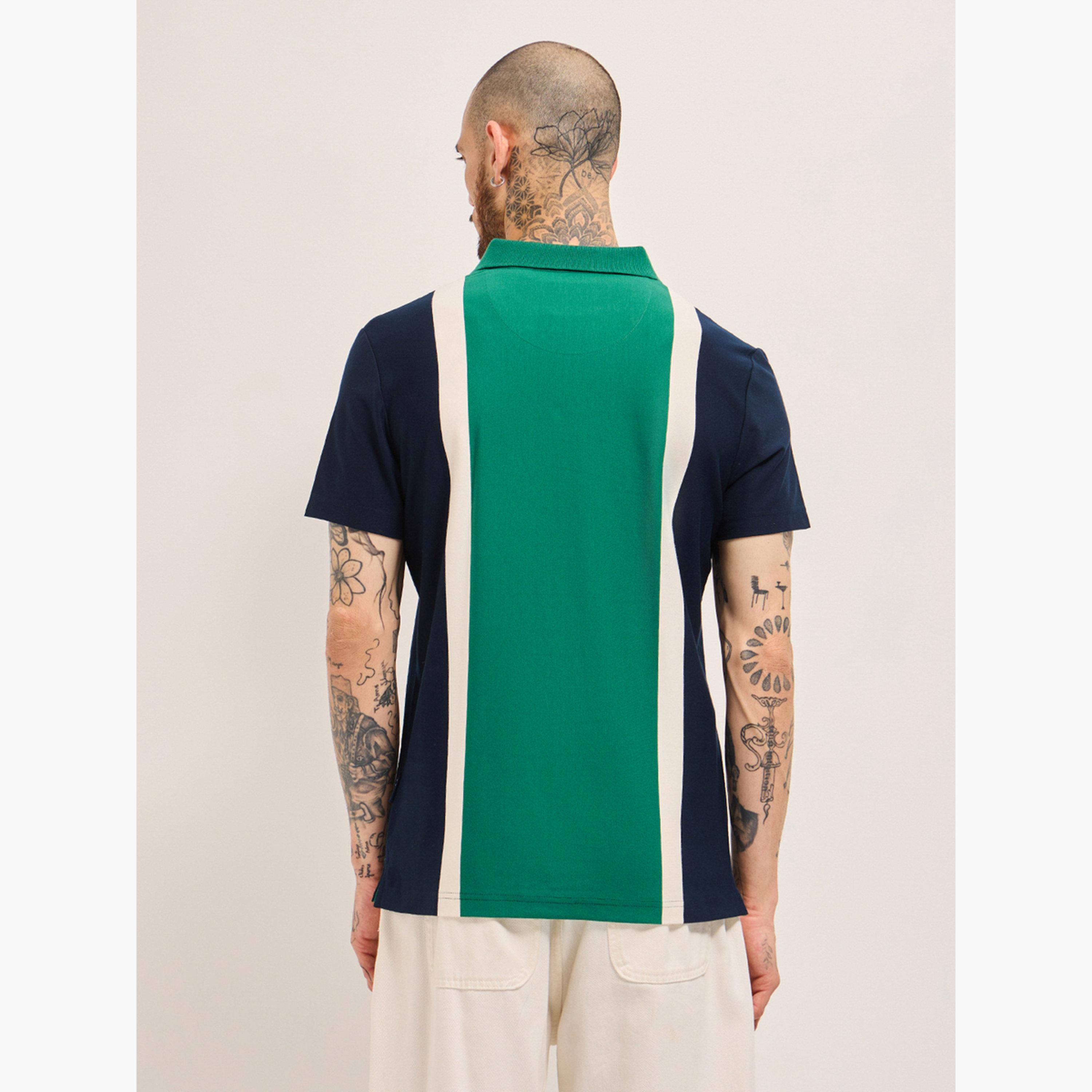 قميص بولو رجالي قطني بتصميم كتل الألوان وقصة عادية-men-clothing-tshirtsandpolos-polos-image-5