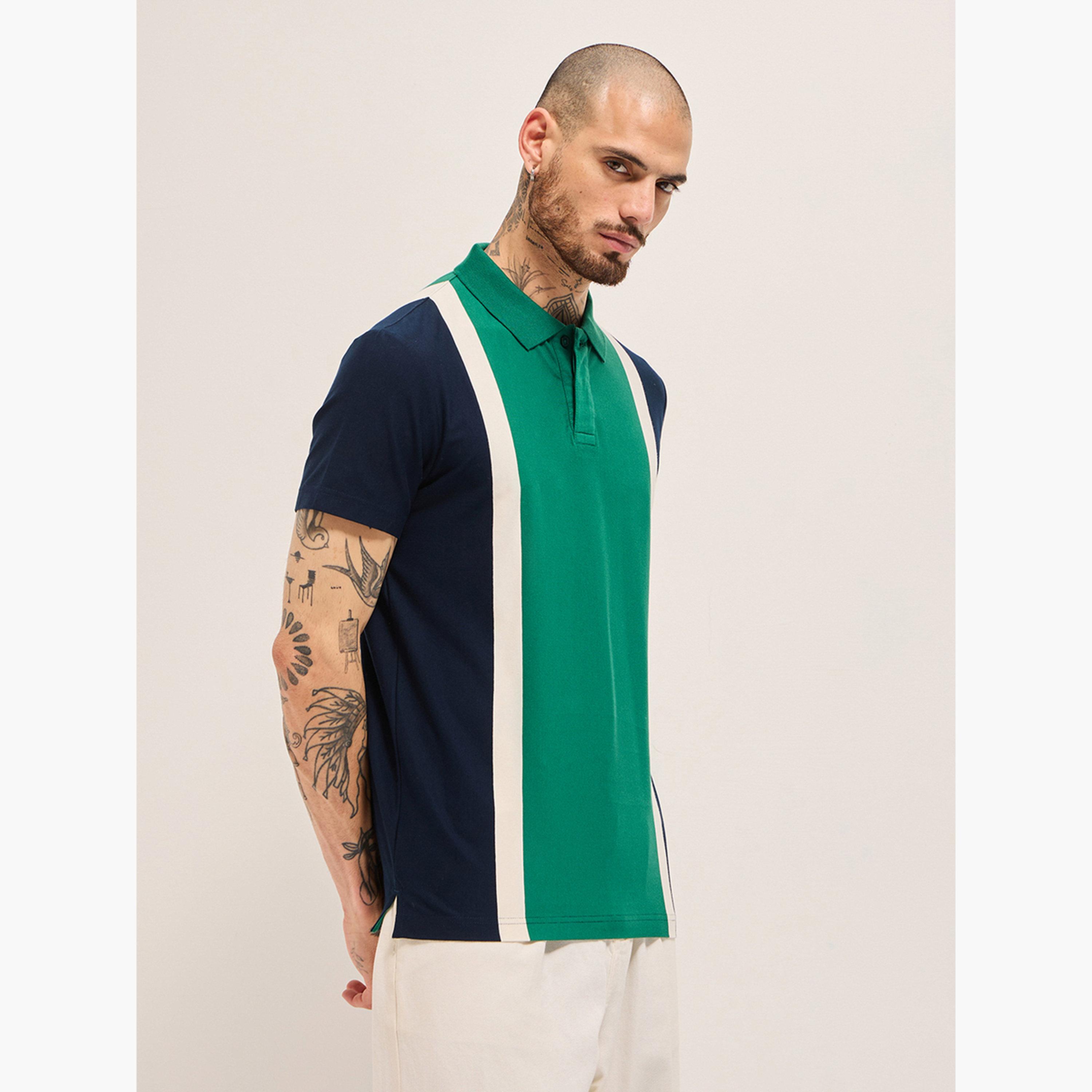 قميص بولو رجالي قطني بتصميم كتل الألوان وقصة عادية-men-clothing-tshirtsandpolos-polos-image-6