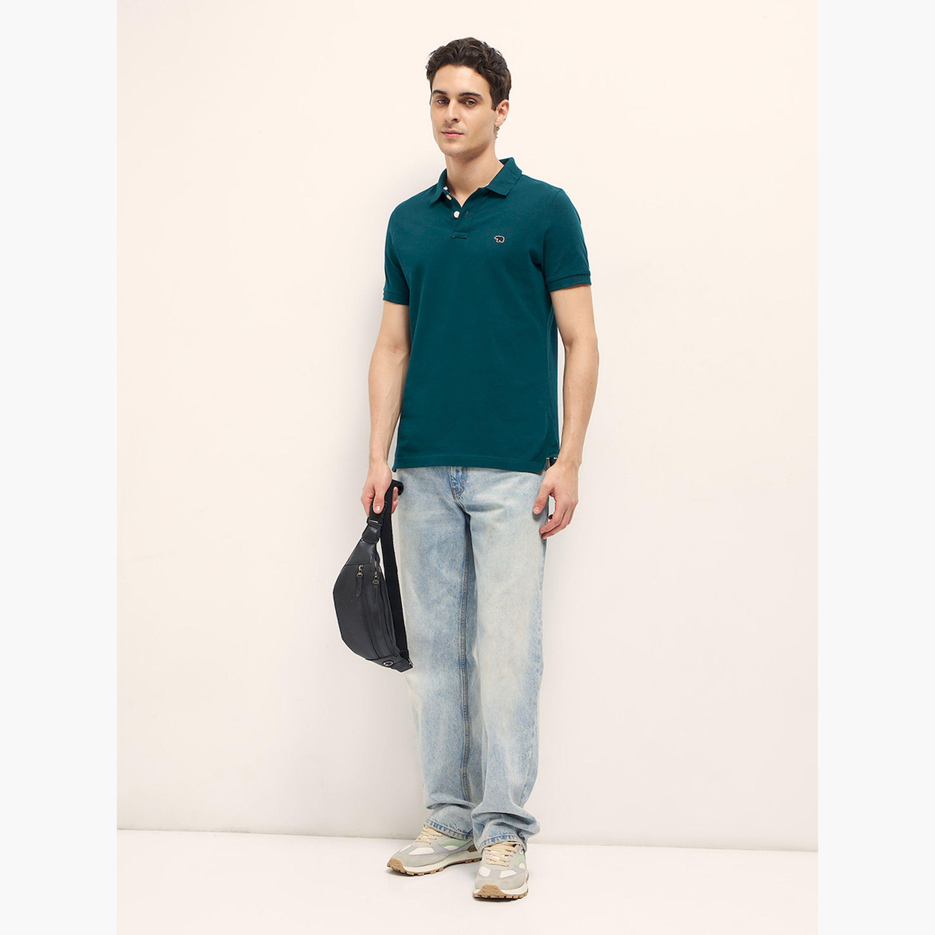قميص بولو رجالي قطني سادة وقصة عادية-men-clothing-tshirtsandpolos-polos-image-2
