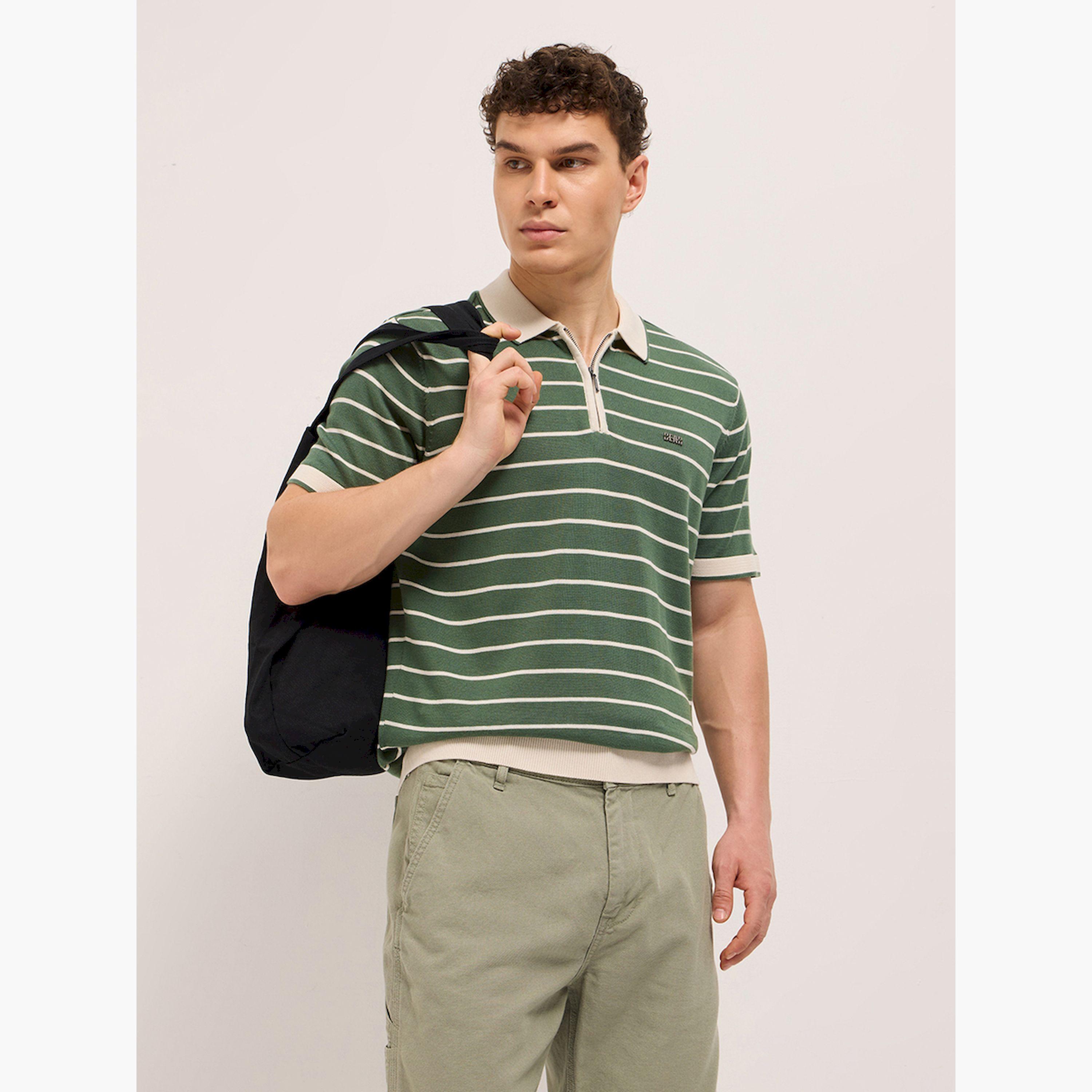 قميص بولو رجالي قطني مخطط وقصة ضيقة-men-clothing-tshirtsandpolos-polos-image-5