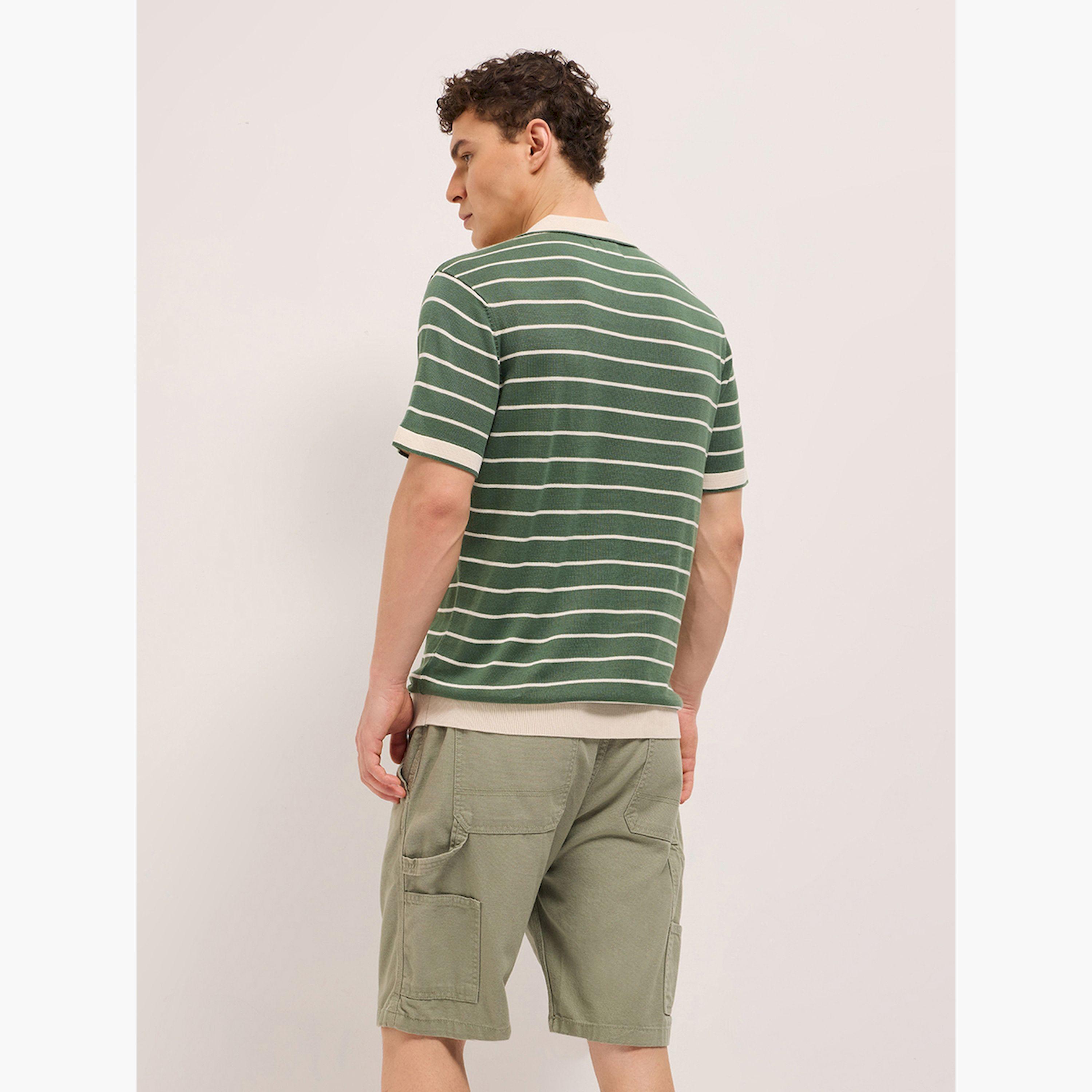 قميص بولو رجالي قطني مخطط وقصة ضيقة-men-clothing-tshirtsandpolos-polos-image-6