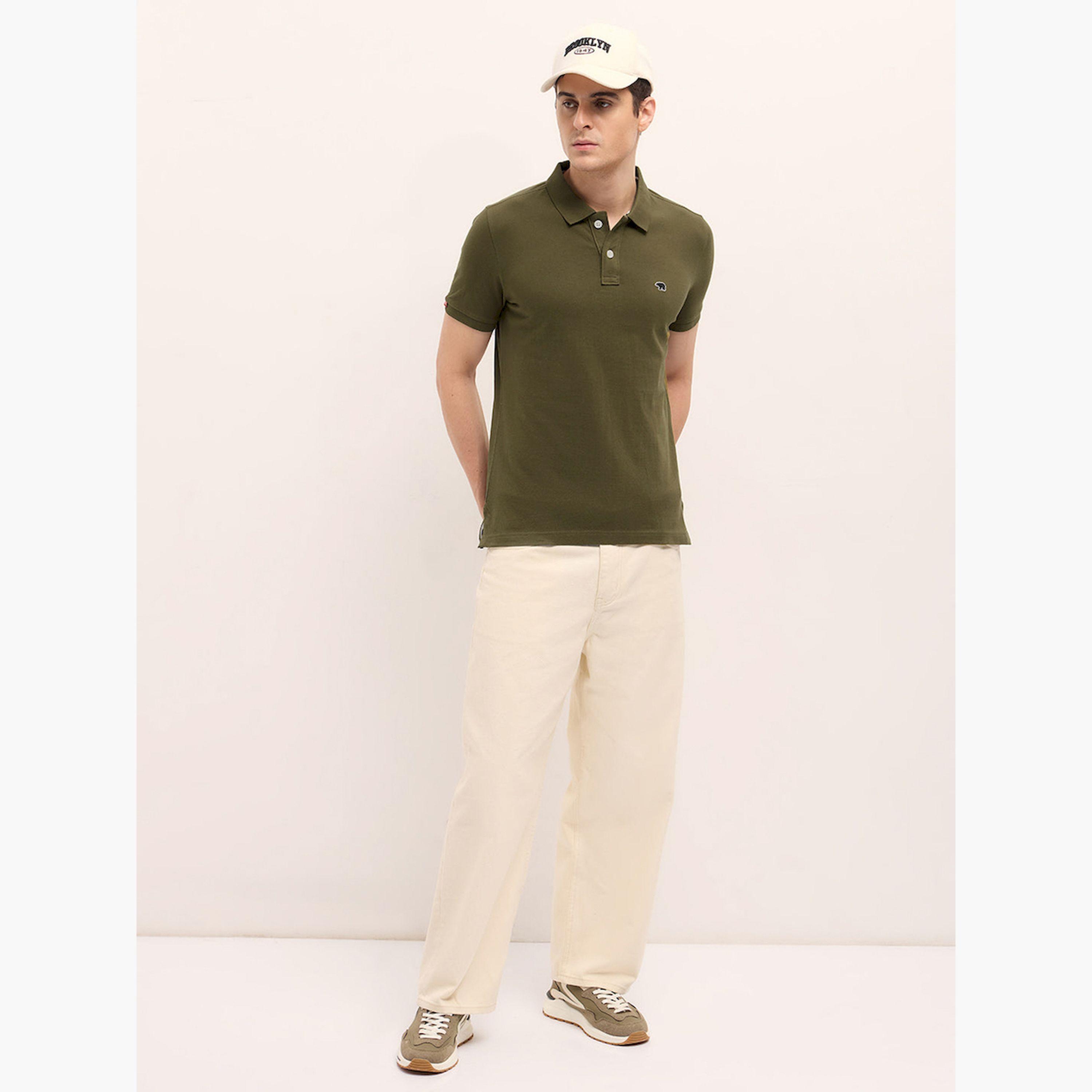 قميص بولو رجالي قطني سادة وقصة عادية-men-clothing-tshirtsandpolos-polos-image-2