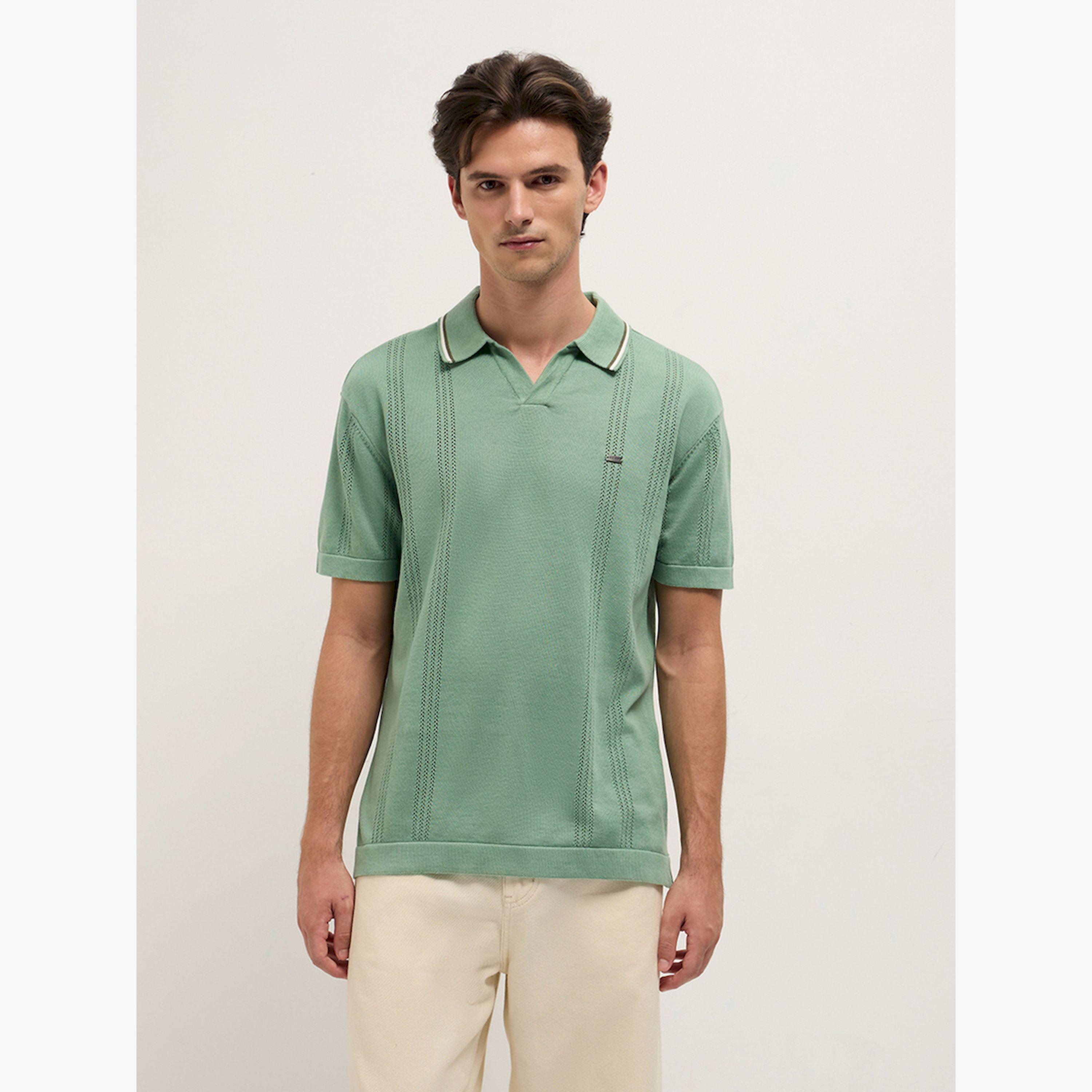 The Bear House X Styli Men Pure Cottton Flat Knit Relaxed Fit Polo-men-clothing-tshirtsandpolos-polos-image-1