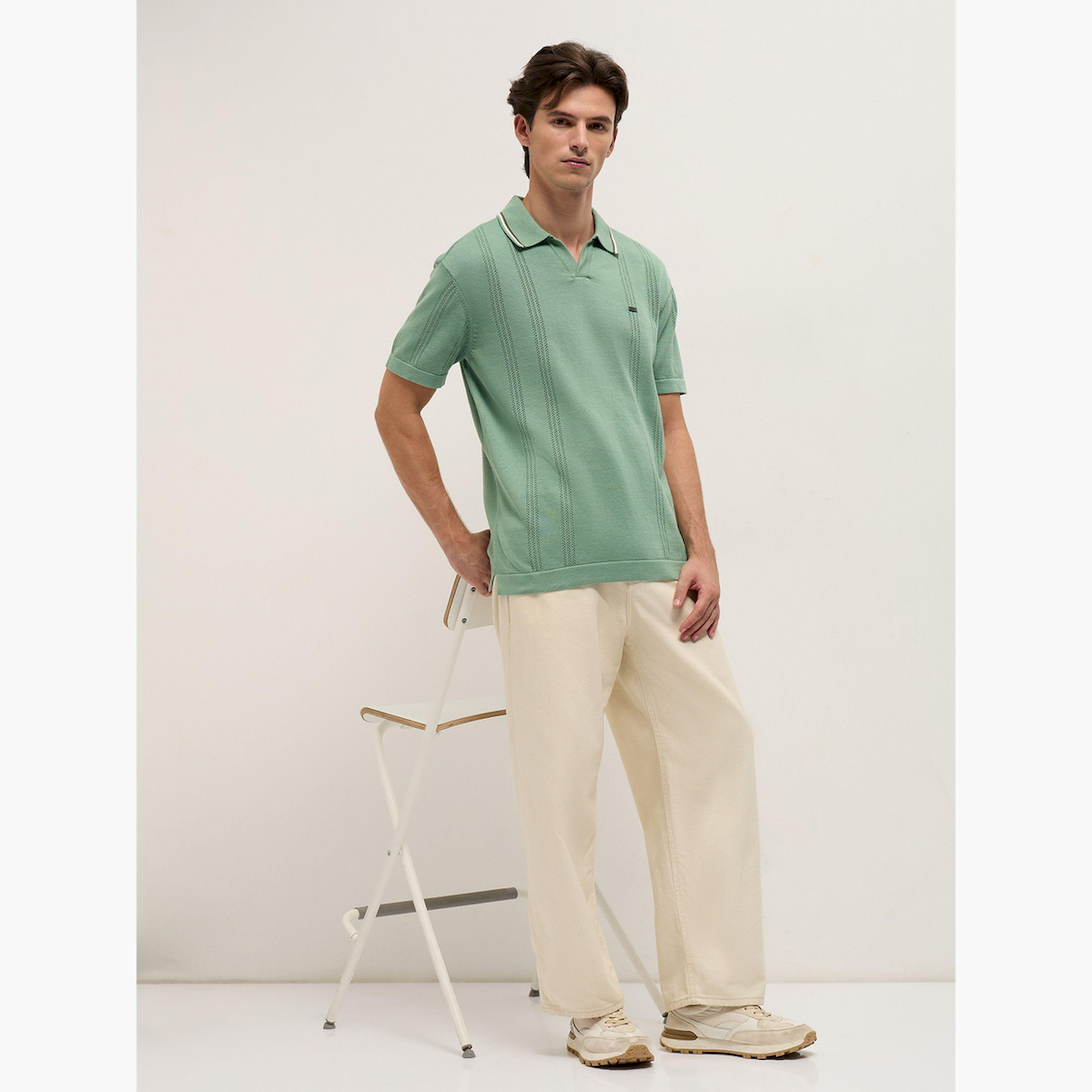 The Bear House X Styli Men Pure Cottton Flat Knit Relaxed Fit Polo-men-clothing-tshirtsandpolos-polos-image-2