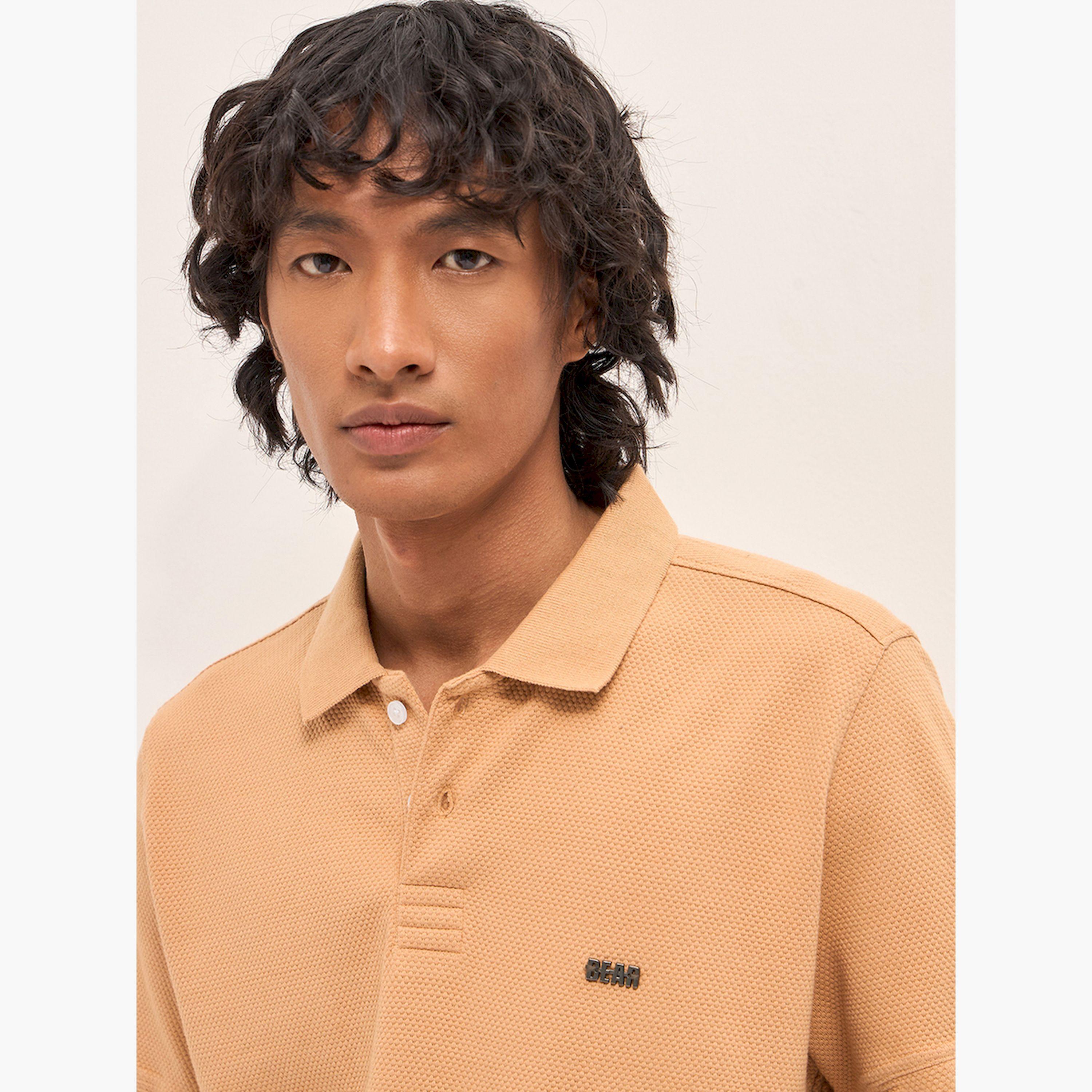 The Bear House X Styli Men Pure Cotton Textured Flat Knit Slim Fit Polo-men-clothing-tshirtsandpolos-polos-image-3
