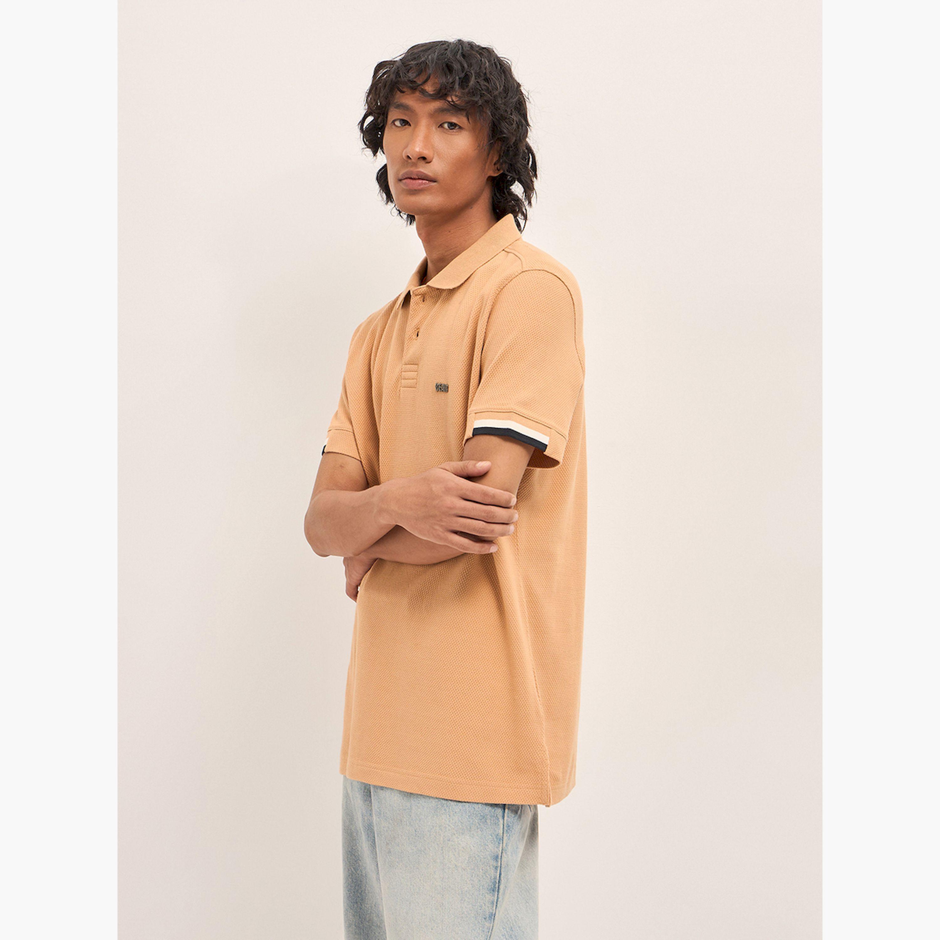 The Bear House X Styli Men Pure Cotton Textured Flat Knit Slim Fit Polo-men-clothing-tshirtsandpolos-polos-image-6