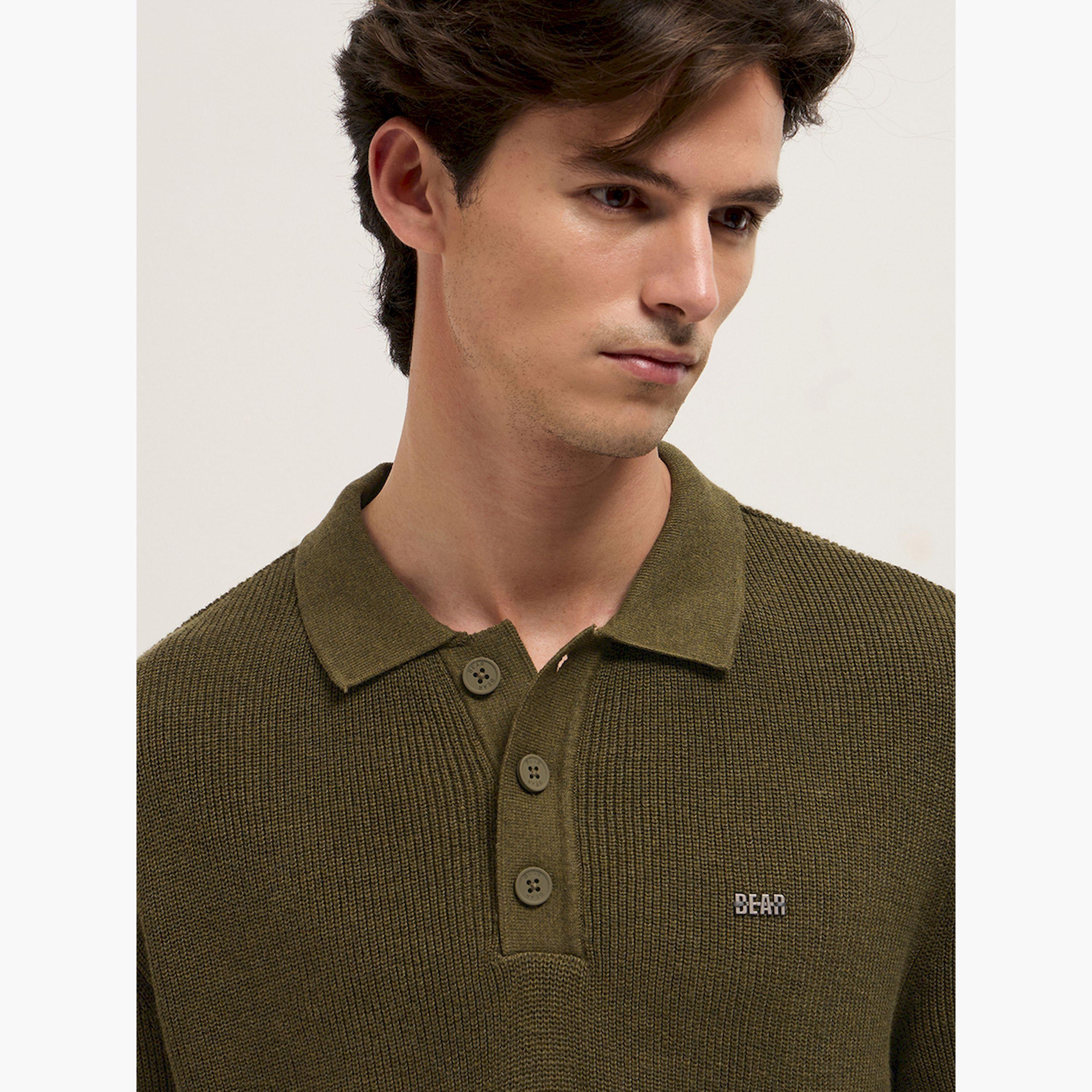 The Bear House X Styli Men Textured Flat Knit Relaxed Fit Polo-men-clothing-tshirtsandpolos-polos-image-6