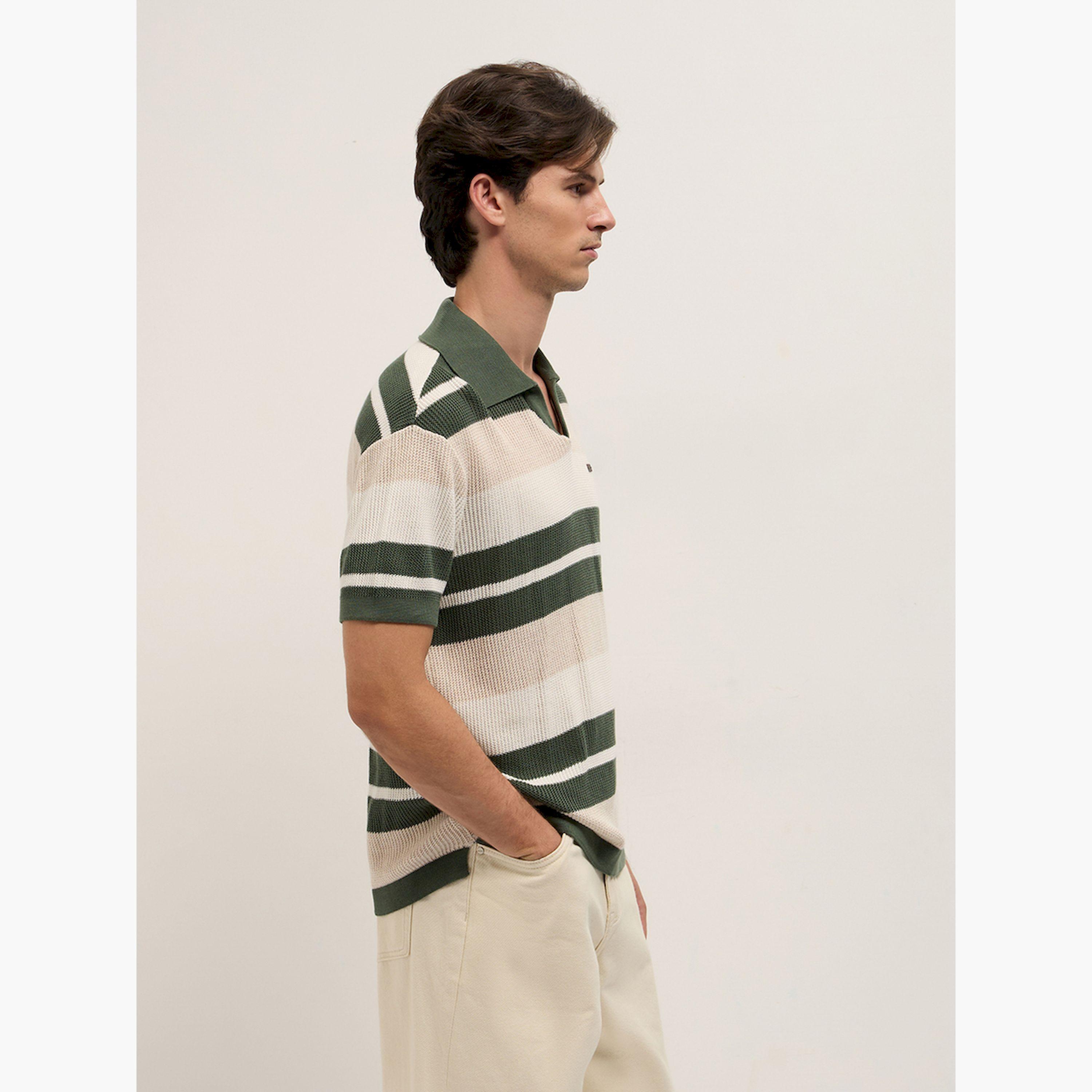 The Bear House X Styli Men Cotton Striped Flat Knit Relaxed Fit Polo-men-clothing-tshirtsandpolos-polos-image-3