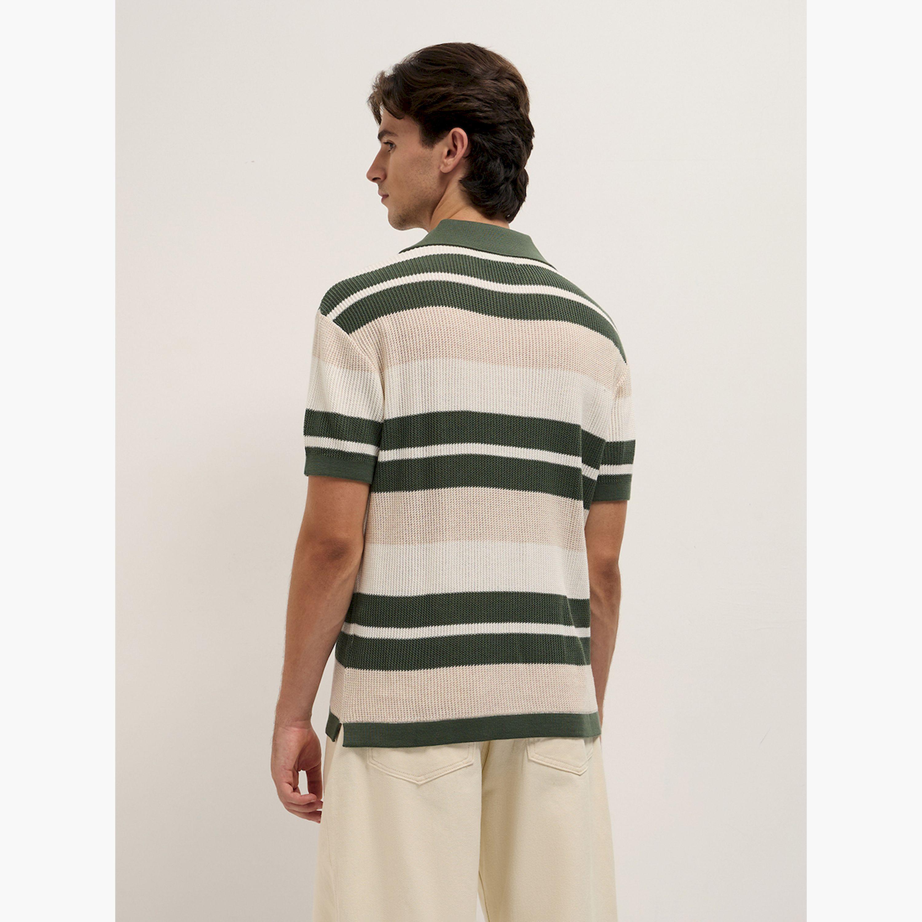 The Bear House X Styli Men Cotton Striped Flat Knit Relaxed Fit Polo-men-clothing-tshirtsandpolos-polos-image-5
