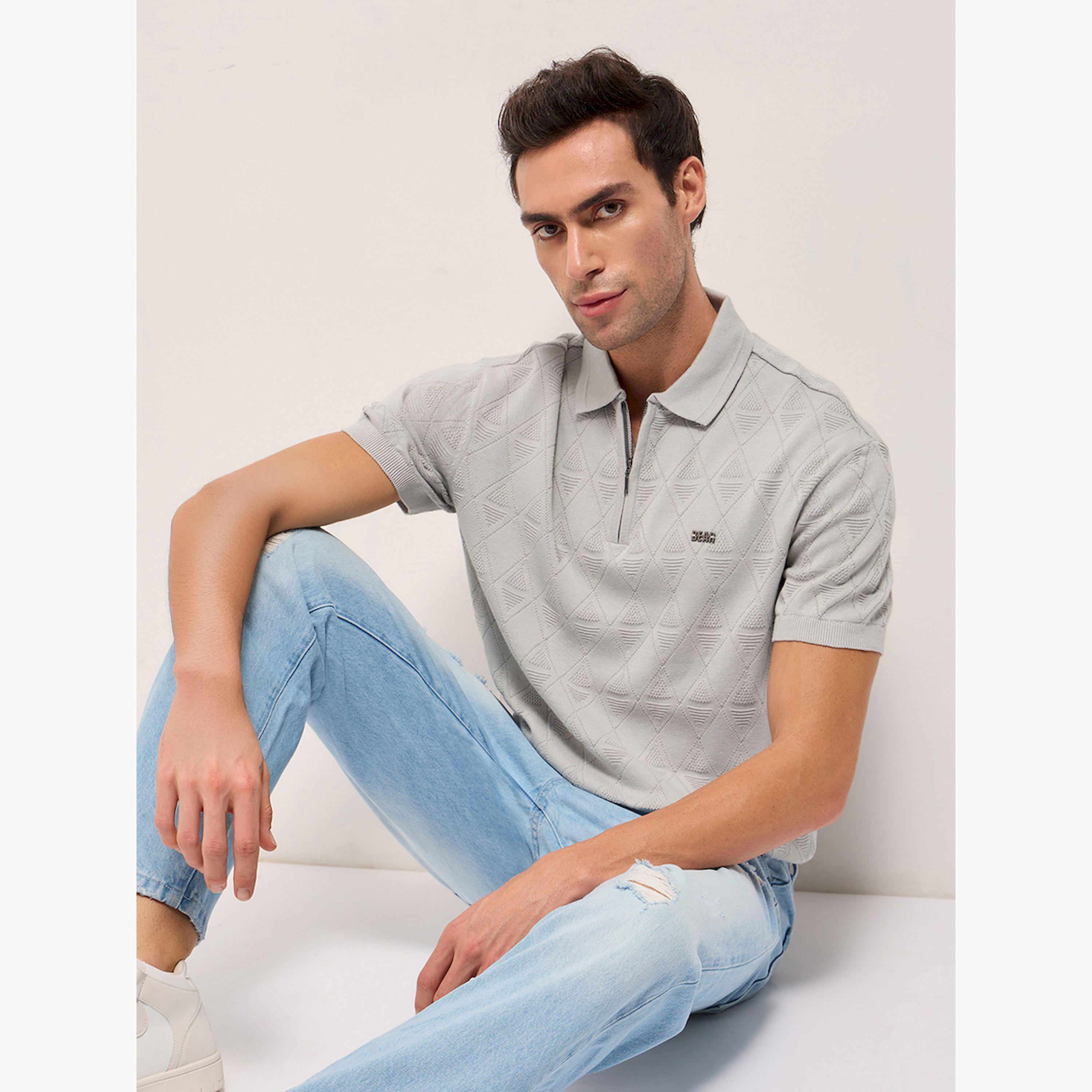 The Bear House X Styli Men Pure Cotton Textured Relaxed Fit Polo-men-clothing-tshirtsandpolos-polos-image-4