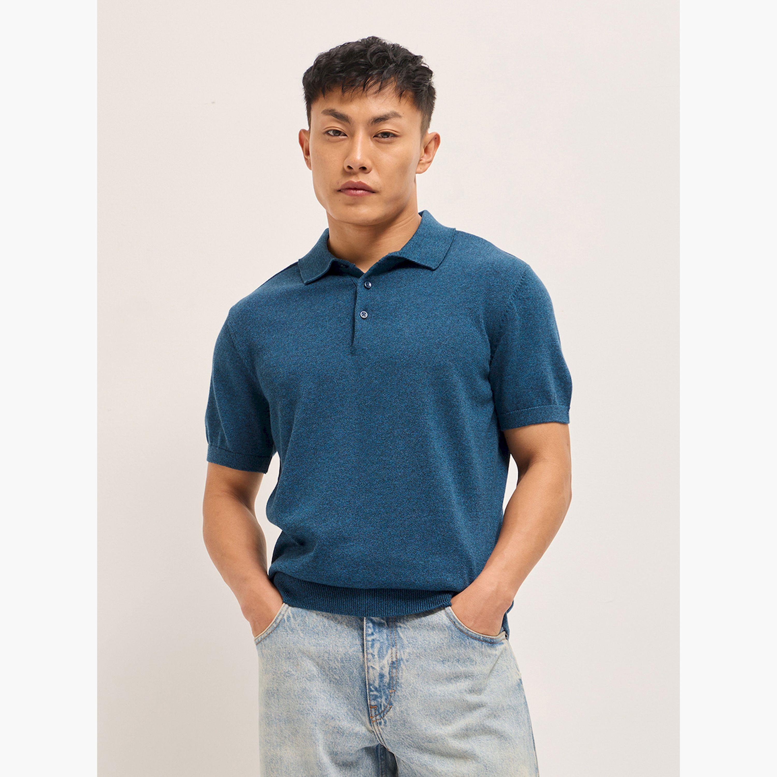 قميص بولو رجالي قطني سادة وقصة عادية-men-clothing-tshirtsandpolos-polos-image-1