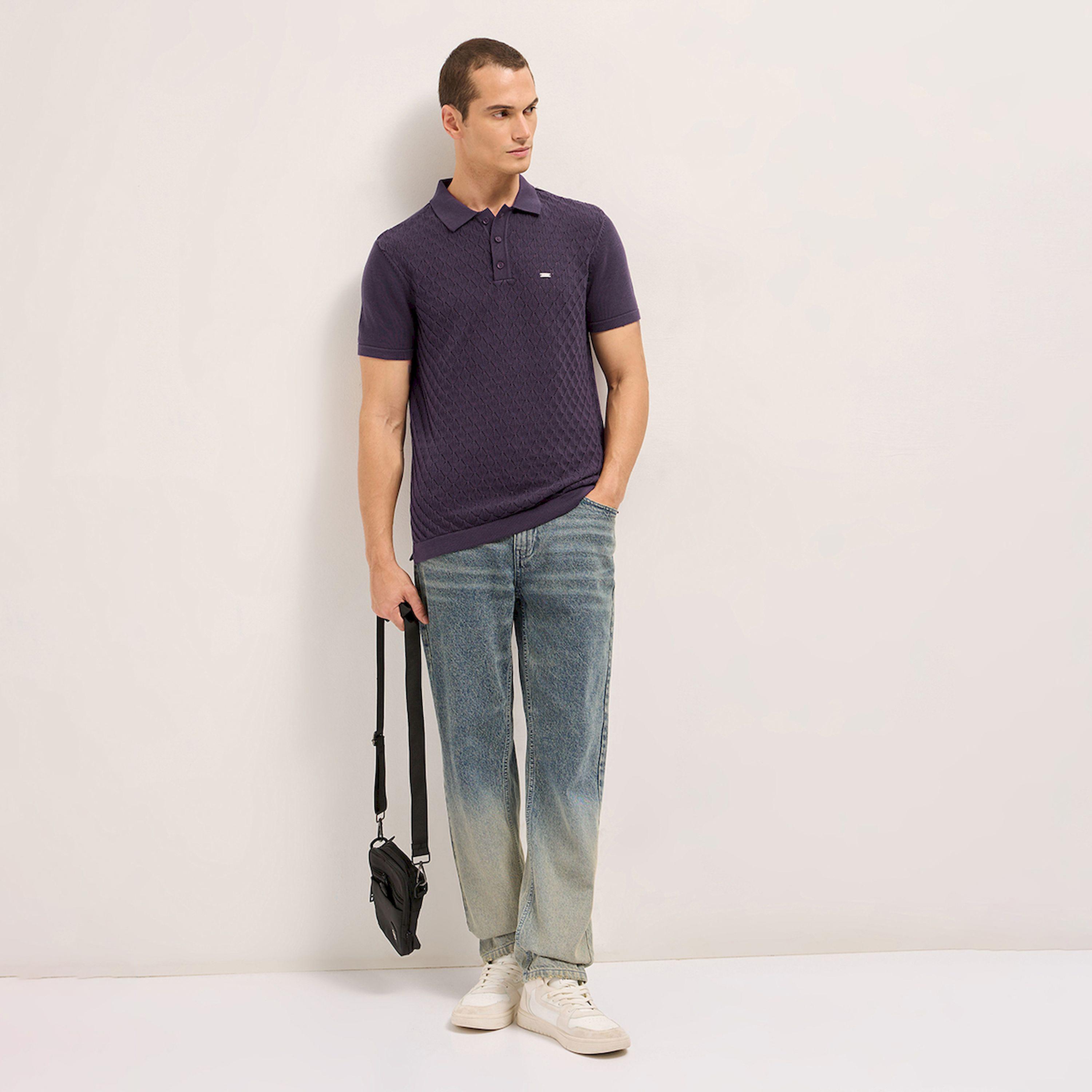 The Bear House X Styli Men Pure Cotton Textured Flat Knit Slim Fit Polo-men-clothing-tshirtsandpolos-polos-image-2