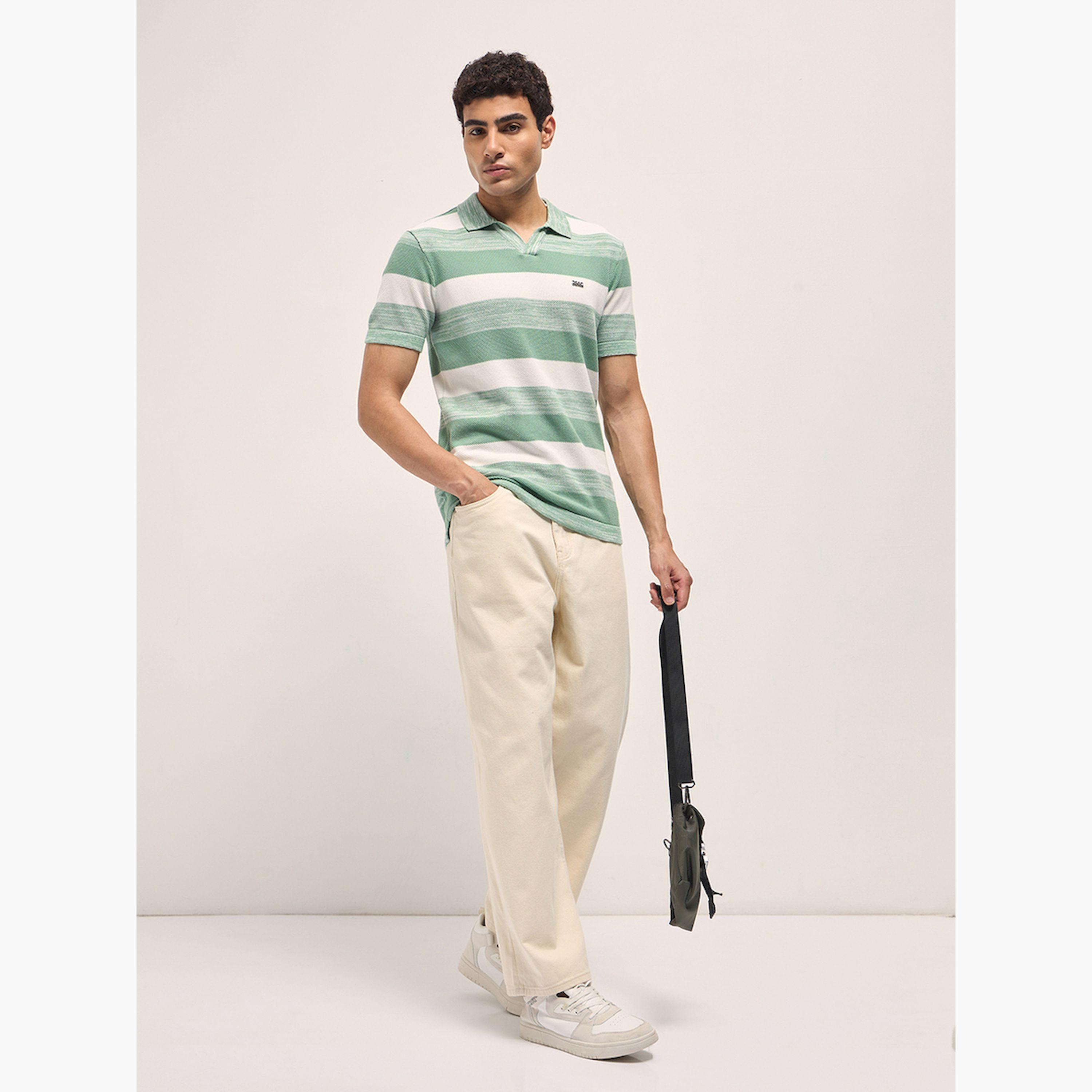 The Bear House X Styli Men Pure Cotton Striped Knitted Slim Fit Polo-men-clothing-tshirtsandpolos-polos-image-2